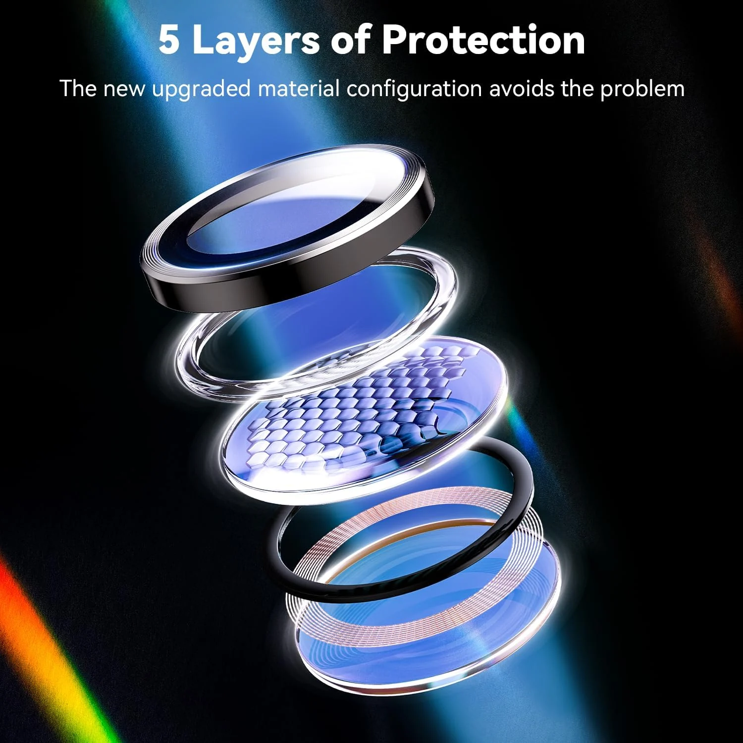DL3 Mobilak for Samsung Galaxy S25 Ultra Camera Lens Protector, Individual Lens Protectors, Scratch-Resistant Ultra-Thin Tempered Glass with Aluminum Ring Cover, Galaxy S25 Ultra Case Friendly - Black