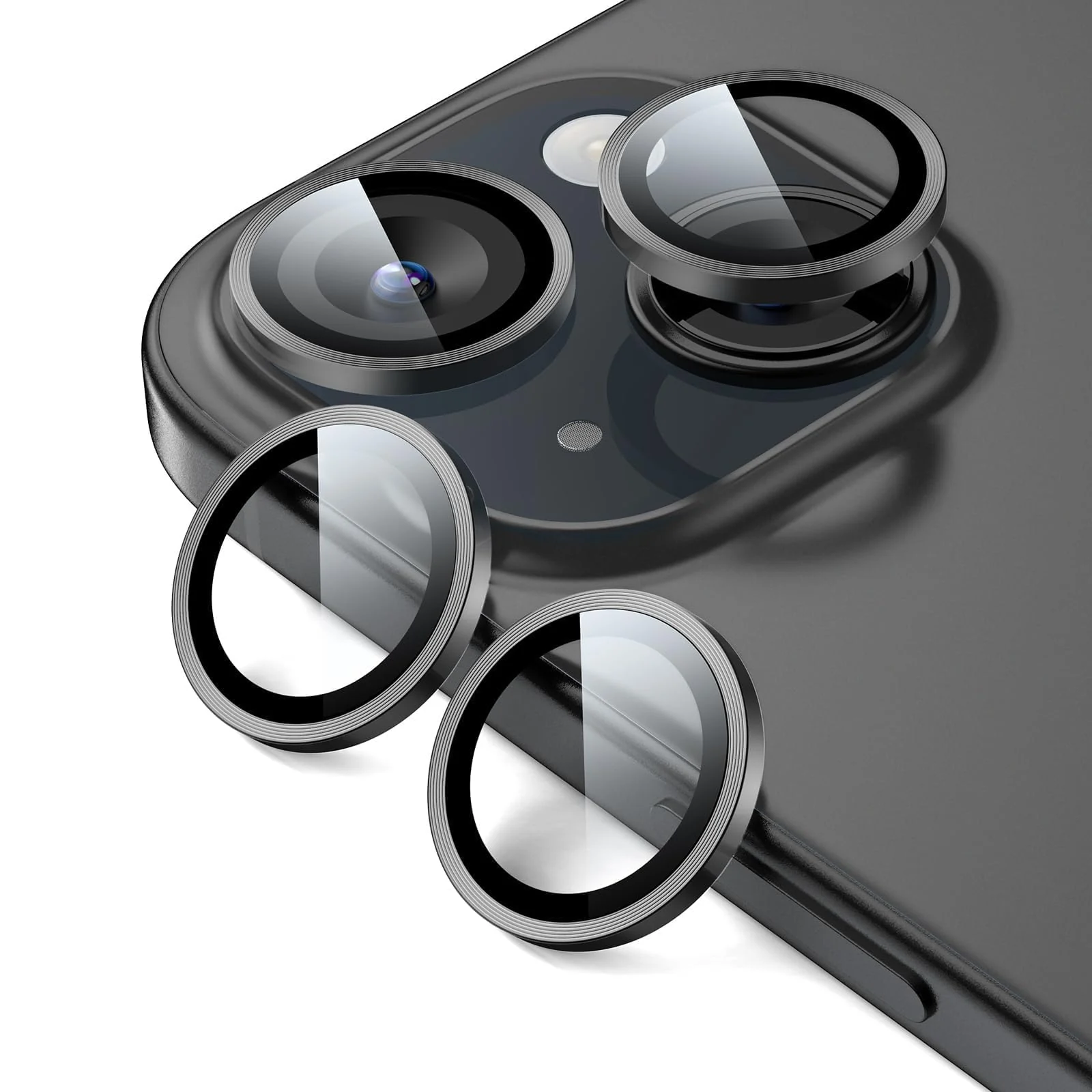 DL3 Mobilak Camera Lens Protector Compatible with [iPhone 13/13 mini] | Impact Protection - High Clarity and Scratch/Fingerprint Resistant 9H Tempered Glass with Aluminum Trim