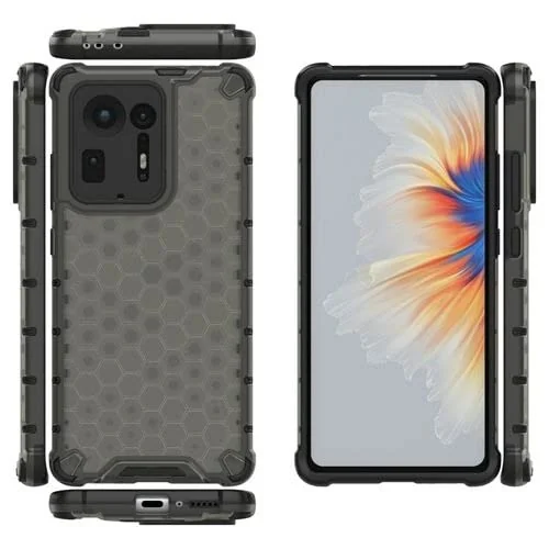 DL3 Mobilak Honeycomb Protective Case for Xiaomi Mi Mix 4, Shock-absorbing protection, Transparent design, Slim, lightweight profile - Black