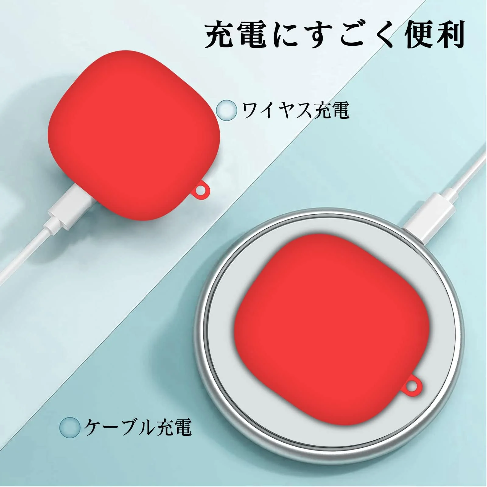 DL3 Mobilak Silicone Case Compatible with Anker Soundcore Life Note 3 Earbuds, Soft Silicone Protective Case Cover, Shockproof Sleeve with Carabiner - Red