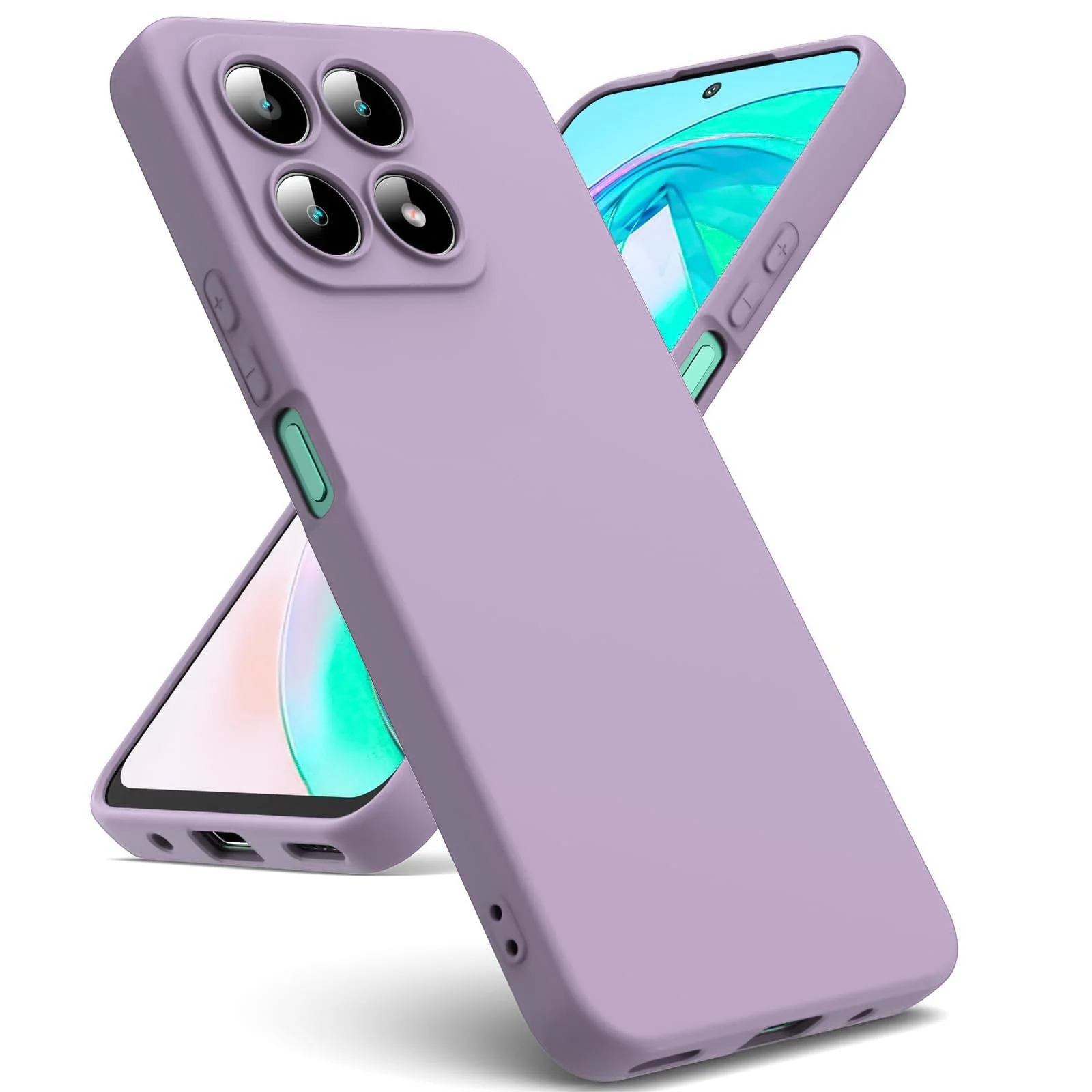 DL3 Mobilak Liquid Silicone Case for Honor X8a, Not compatible with MagSafe, Supports wireless charging, Camera protection - Lavender