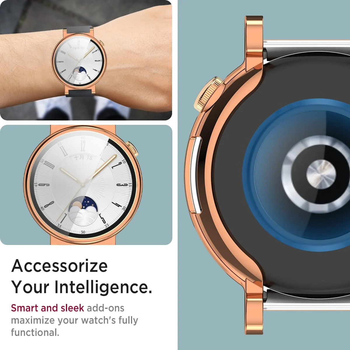 DL3 Mobilak Case Compatible with Huawei Watch GT4 41MM Case All-Around Screen Protector Watch Soft TPU Shockproof Cover Slim Guard Thin Bumper Shell Protector - Rose Gold