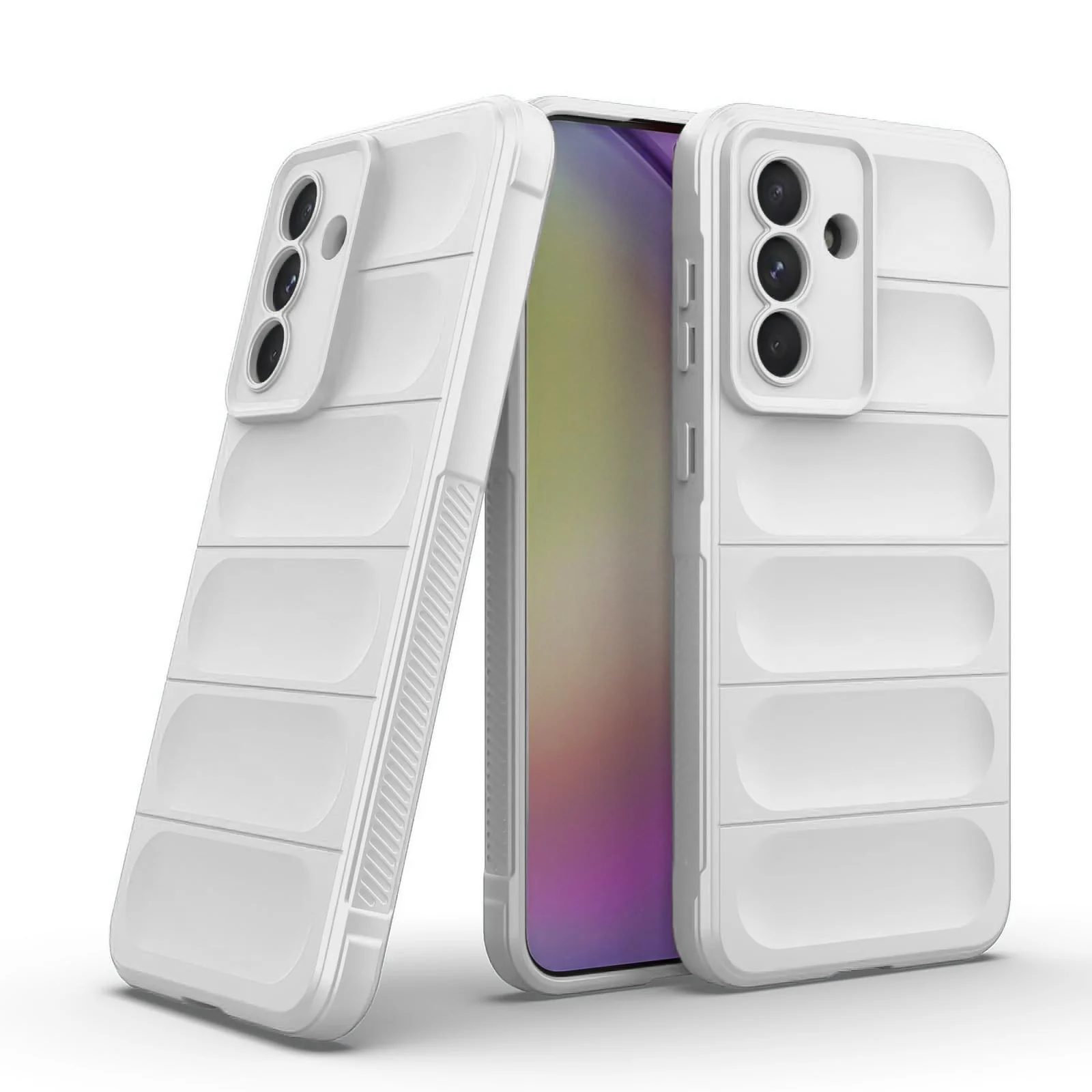 DL3 Mobilak Soft Silicone Protective Case for Samsung Galaxy A36 / Samsung Galaxy A56 with Camera Protection - White