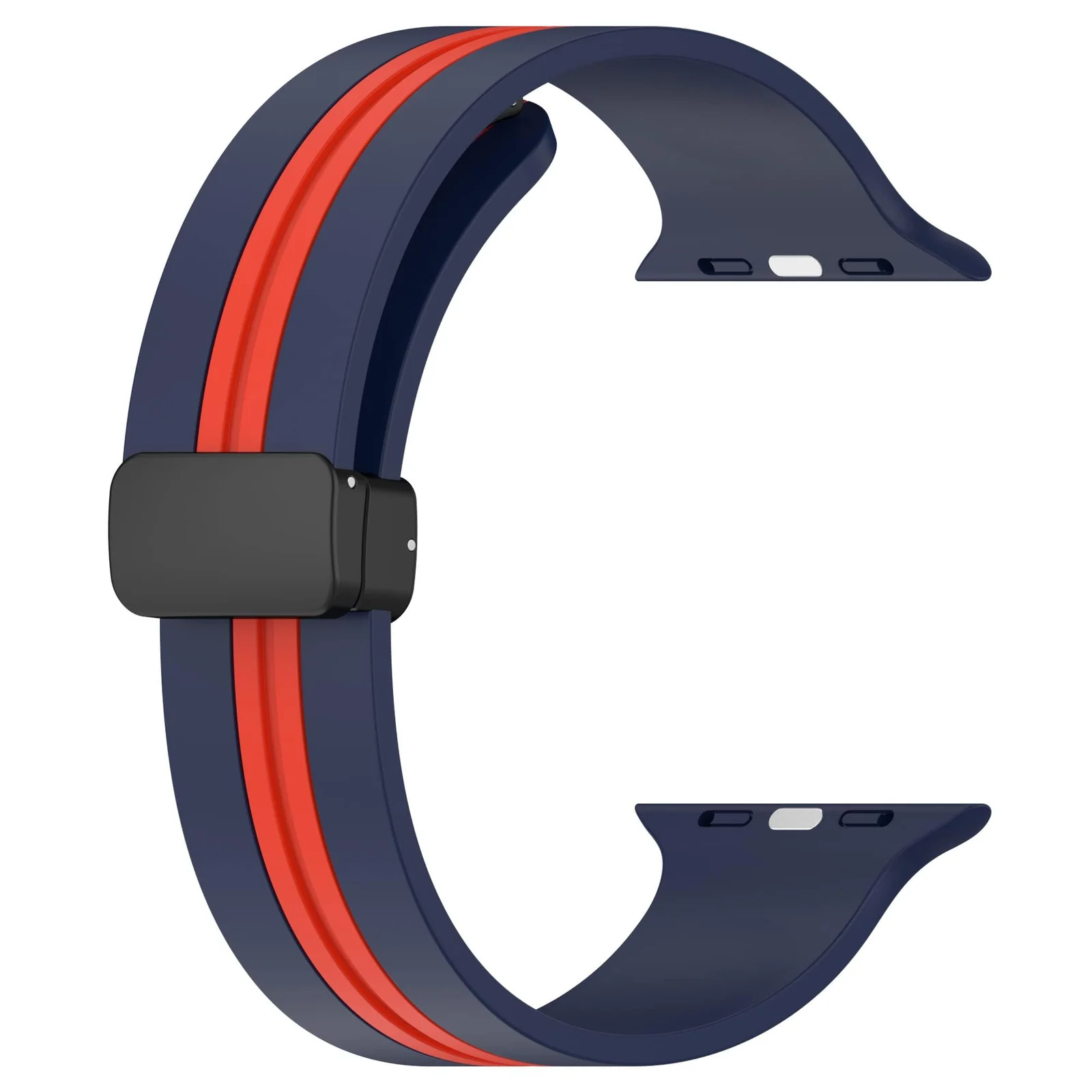 DL3 Mobilak Magnetic Bands for Apple Watch Ultra/Ultra 2 Band 49mm 45mm 44mm 42mm 41mm 40mm 38mm, Soft Sport Silicone Strap for iwatch Series 9/8/7/6/5/4/3/2/1/SE (42mm/44mm/45mm/49mm) - Blue Red