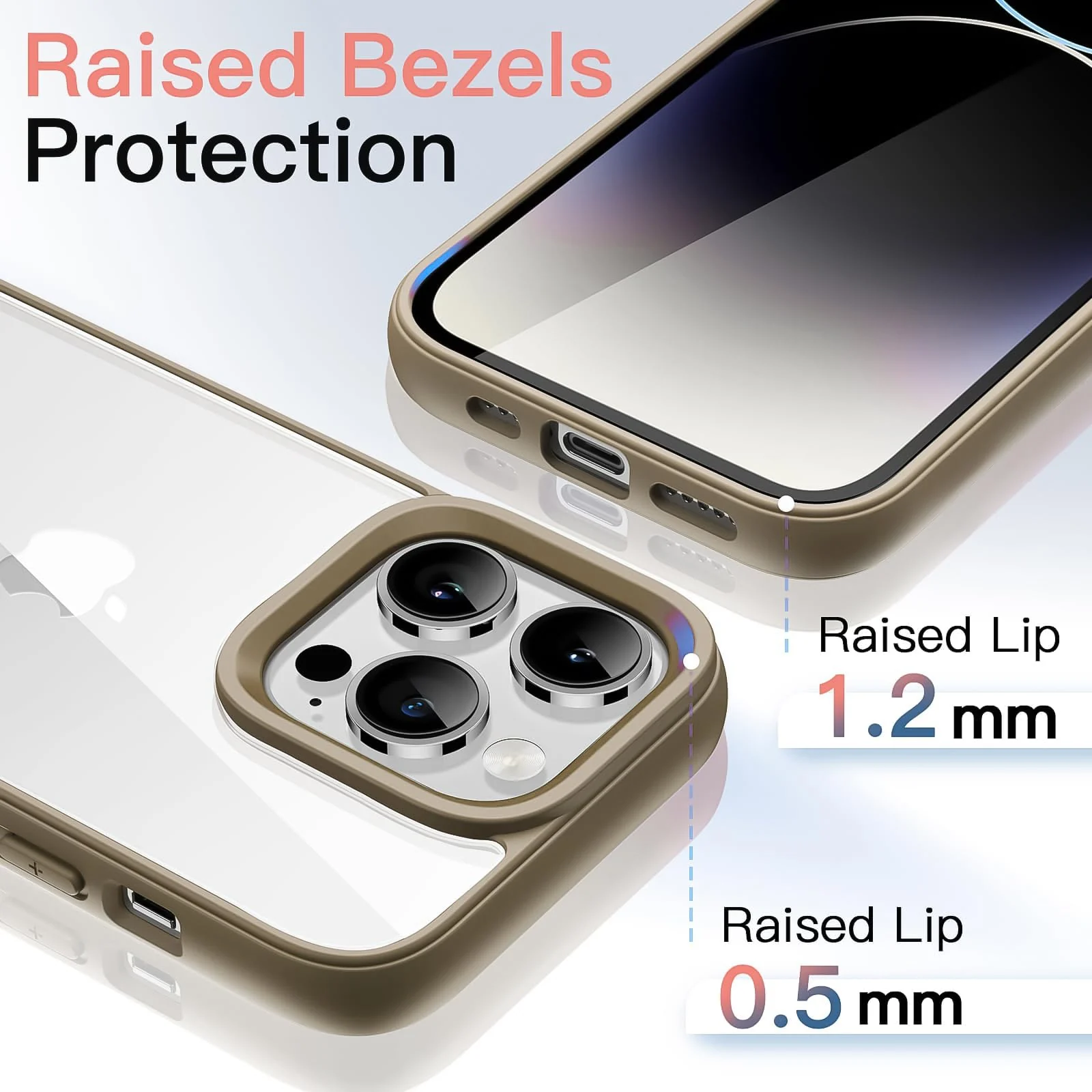 DL3 Mobilak Case For iPhone 16 Pro - 6.3-Inch, Crystal Clear [Not Yellowing] [Military Grade Drop Protection] Shockproof Protective Slim Cover - Desert