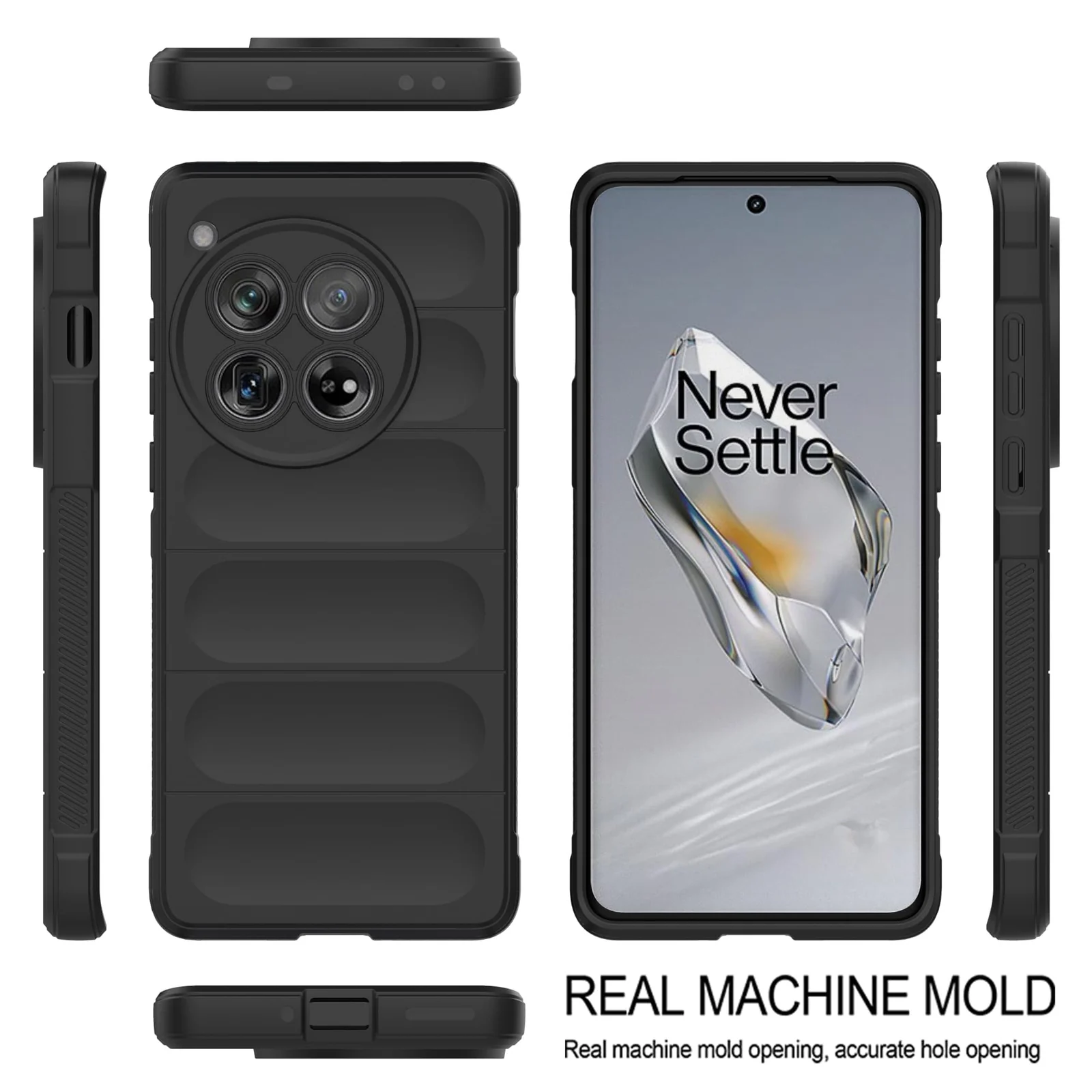 DL3 Mobilak Flexible Silicone and TPU Protective Case with Camera Protection for Oneplus 12R 5G / Oneplus Ace 3 - Black