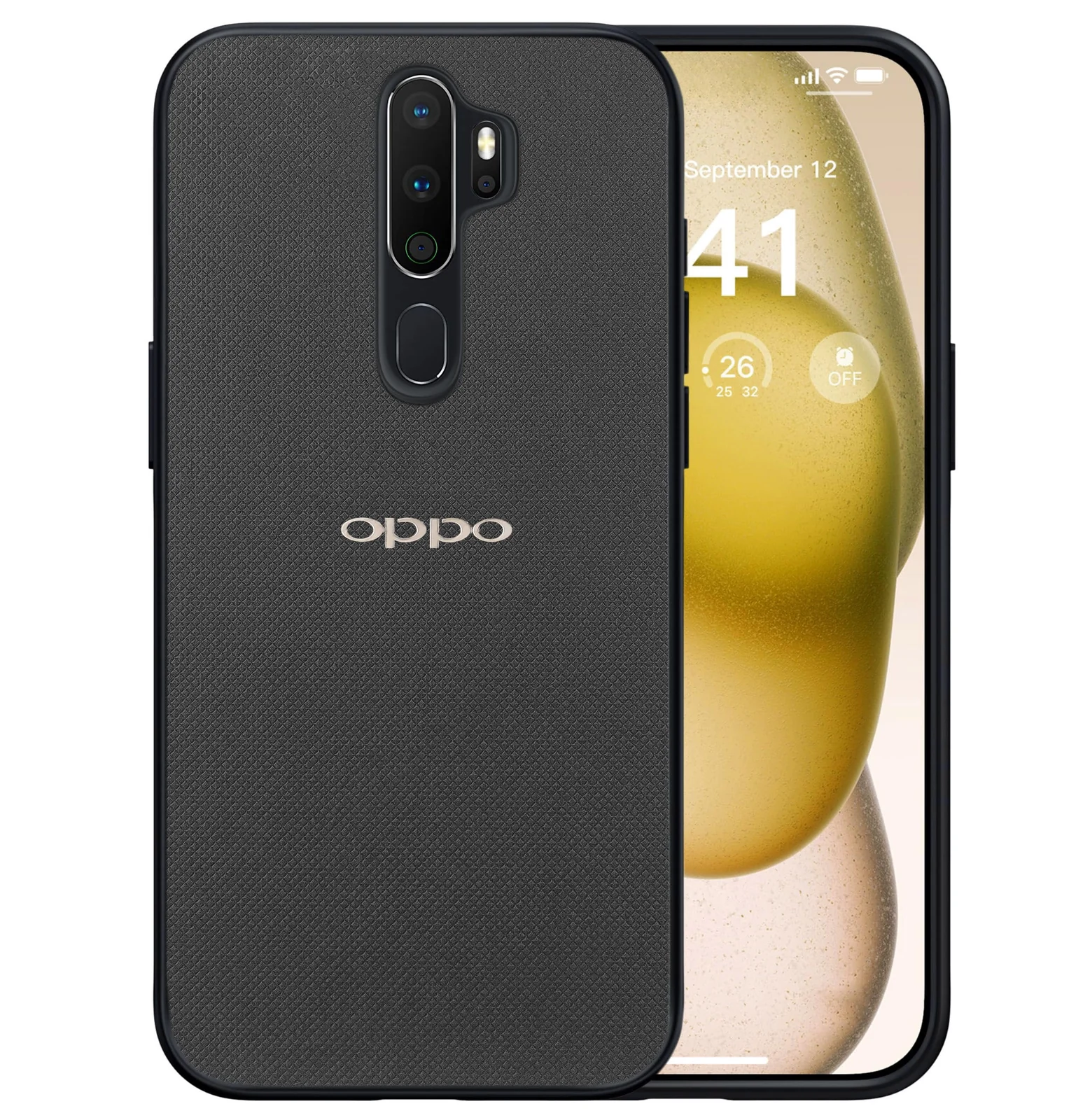 Dl3 Mobilak Compatible with OPPO A9 2020 / OPPO A5 2020 Case Dual Layer Heavy Duty Cell Phone Protective Cover Shockproof Rugged with Non-Slip Textured - Brown