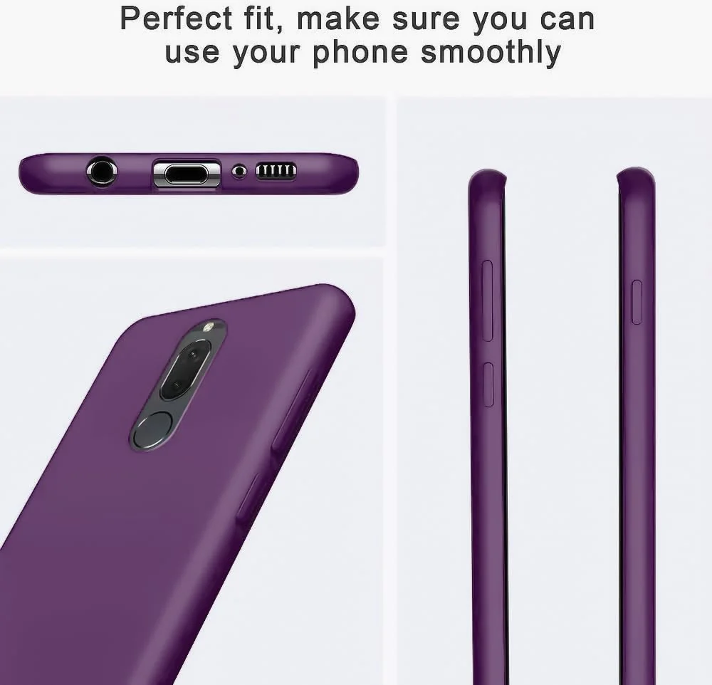 DL3 Mobilak Huawei Mate 10 Lite Case, Soft Flexible Silicone Gel Rubber Bumper Cover, Full Body Shockproof Protective Phone Case - Violet