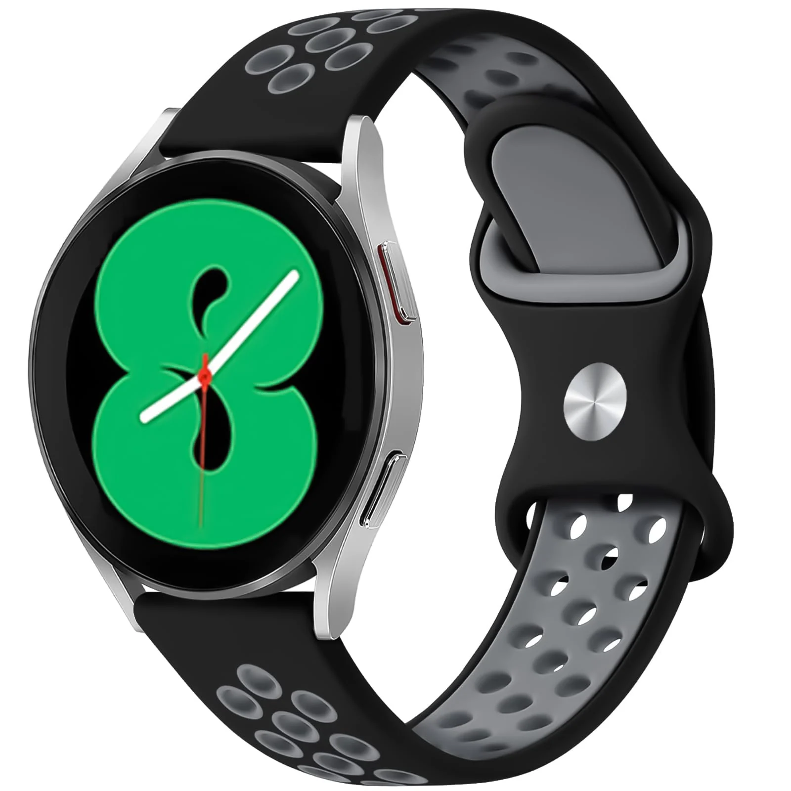 DL3 MOBILAK Silicone Sport Bands 22MM Strap Compatible with Samsung galaxy watch3 45mm/galaxy 46mm/Gear S3/Huawei watch GT3 46MM/GT2E/GT2 Pro/GT GT2 46MM/Honor Magic Watch2 - Black & Grey