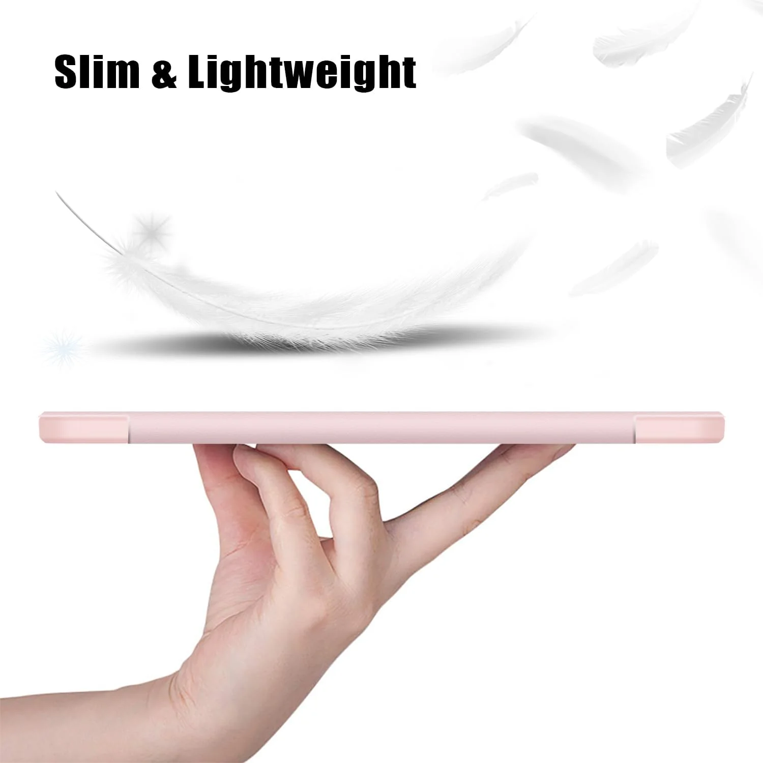 DL3 Mobilak Case for Xiaomi Pad 7 / Xiaomi Pad 7 Pro 2024 11.2 inch, Clear Shockproof Back Cover Built-in Pencil Holder, Auto Sleep/Wake - Pink Sand