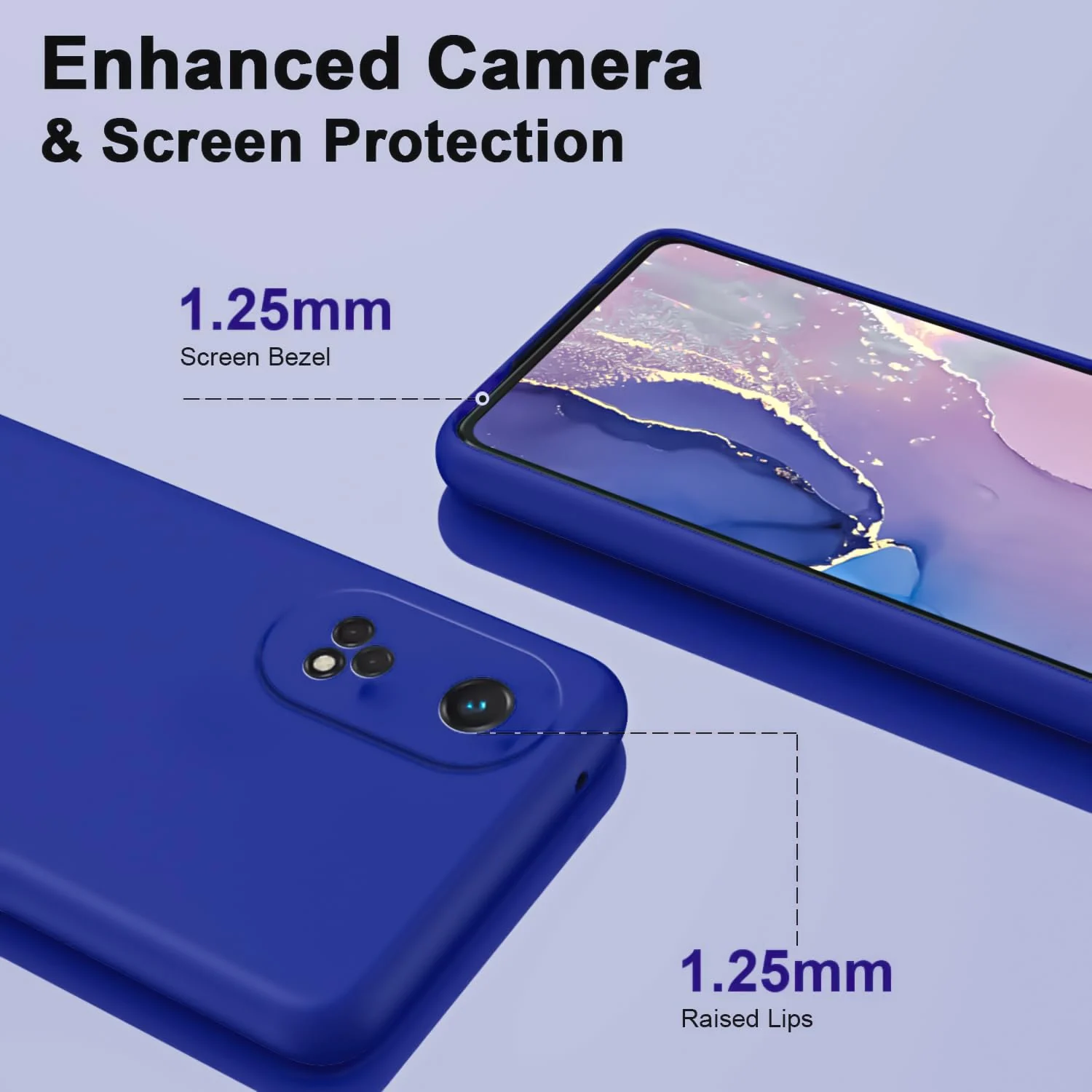 DL3 Mobilak Silicone Protective Case for OPPO Reno 8T 4G (Not 5G), Shock-absorbing protection, Scratch-resistant surface, Soft microfiber lining - Pepsi