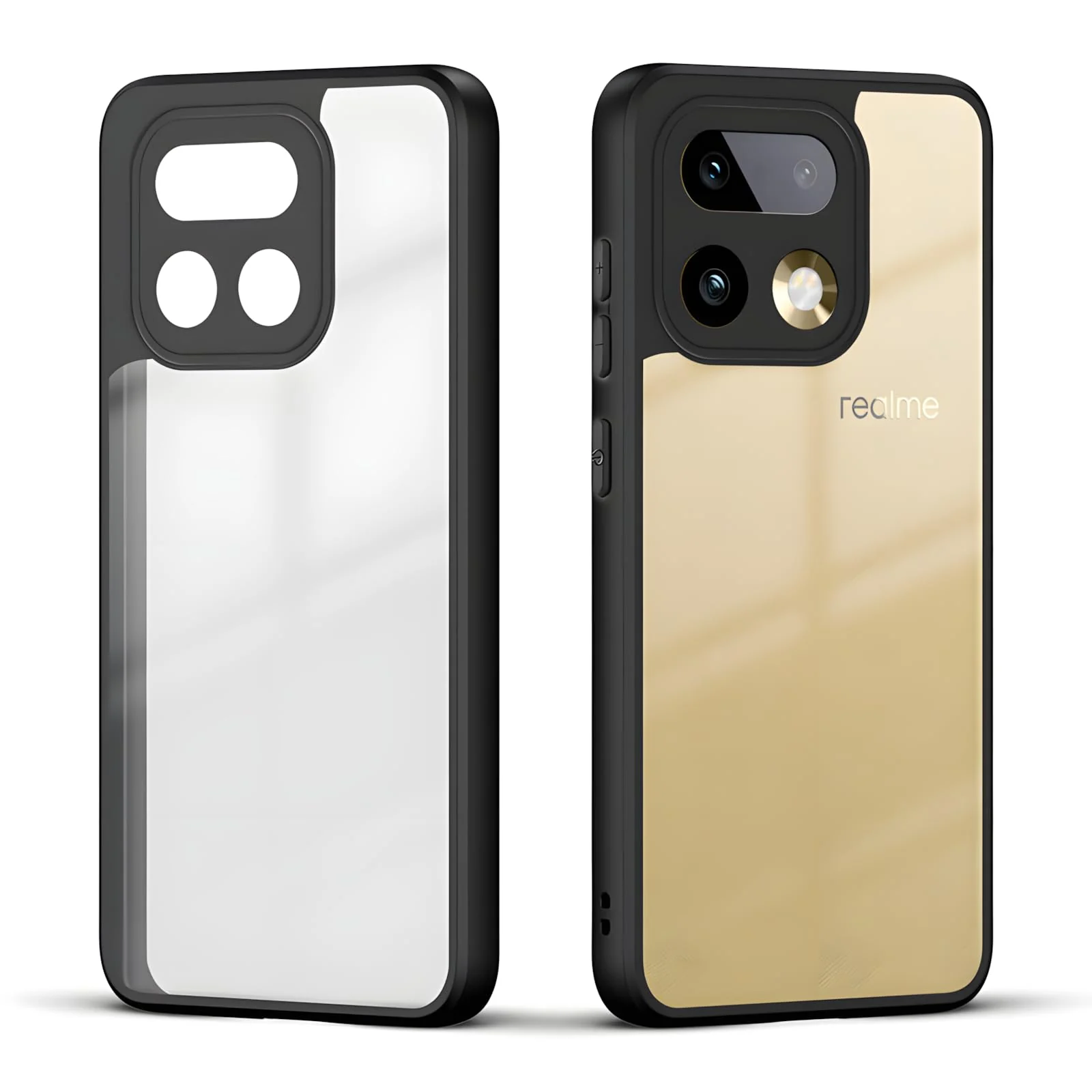 DL3 Mobilak Case Transparent For realme 16 Pro Plus / 16 Pro+ 5G, Military-Grade Shockproof Anti-Yellowing, Slim Protective Phone Case Bumper Cover With Camera Protective - Black