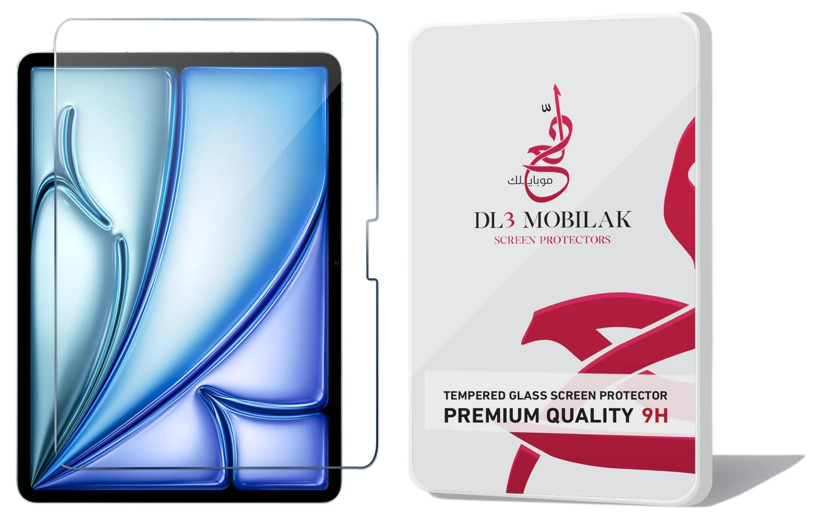 DL3 Mobilak Screen Protector For iPad Air 13 Inch M2 2024 Tablet Tempered Glass Film [HD Crystal ] [Easy Installation] [Scratch Resistant] [9H Hardness] - Clear