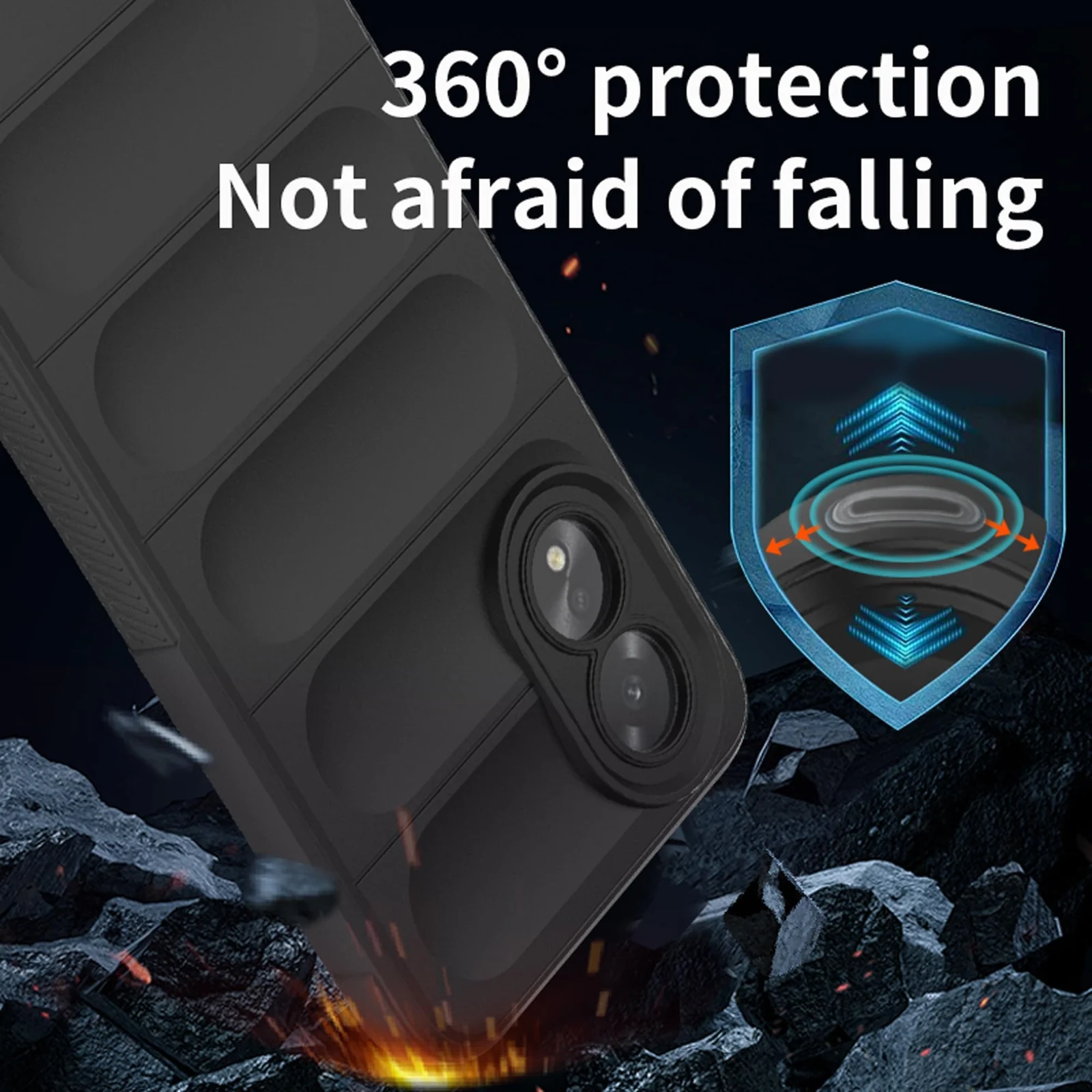 DL3 Mobilak Soft Silicone Protective Case for OPPO A38 4G / OPPO A18 4G with Camera Protection and Shockproof Design - Black