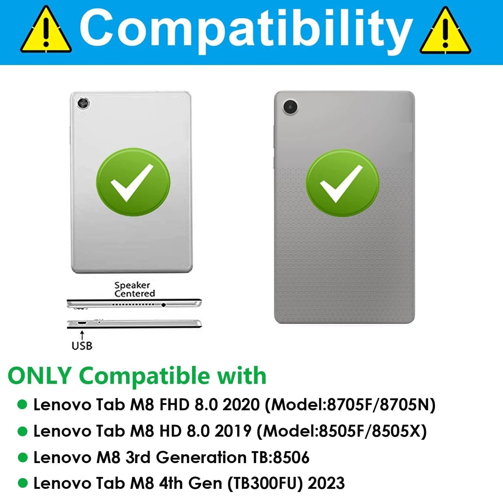 DL3 Mobilak Case For Lenovo Tab M8 4th Gen 2023/3rd Gen 2022/HD LTE 2021/Tab M8 HD/Tab M8 FHD 2019 8.0 inch, Hybrid Rugged Armor Heavy Duty 2 in 1 TPU + PC Dual Layer Case with Kickstand - White
