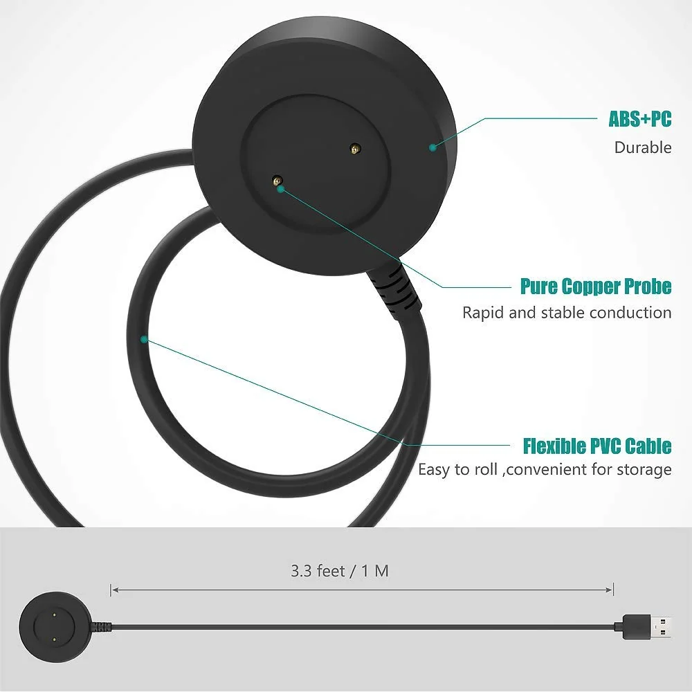 DL3 Mobilak Charger Compatible with Huawei Watch GT/GT2 42mm 46mm/GT 2e Smart Watch, USB Charging Dock Cable for Honor Watch Magic/Magic 2/Watch Dream/Watch GS Pro - Black