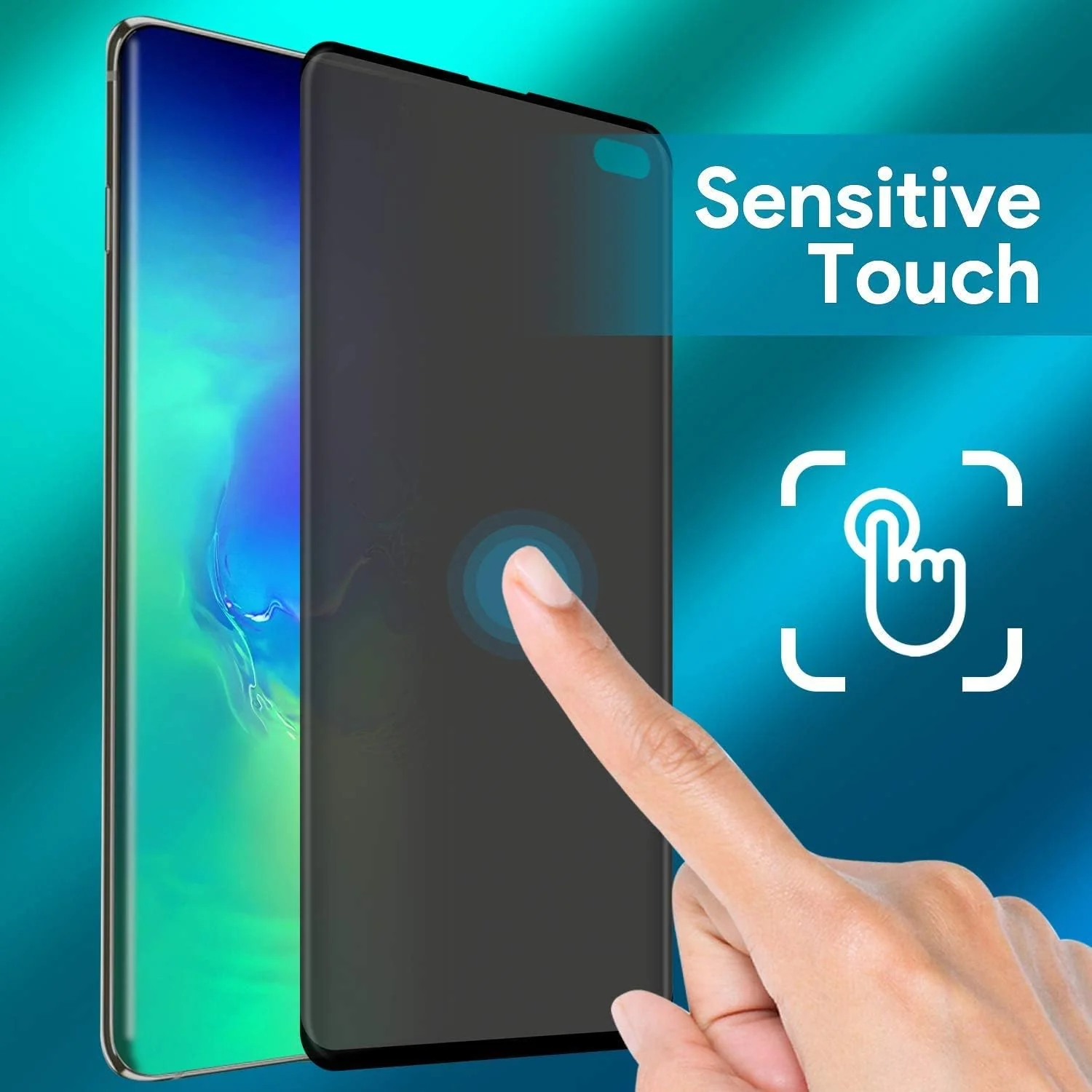 DL3 Mobilak Samsung Galaxy S10 Plus Privacy Screen Protector, Anti-Spy 9H Hardness Tempered Glass Film [Case Friendly] [Bubble Free] - Black