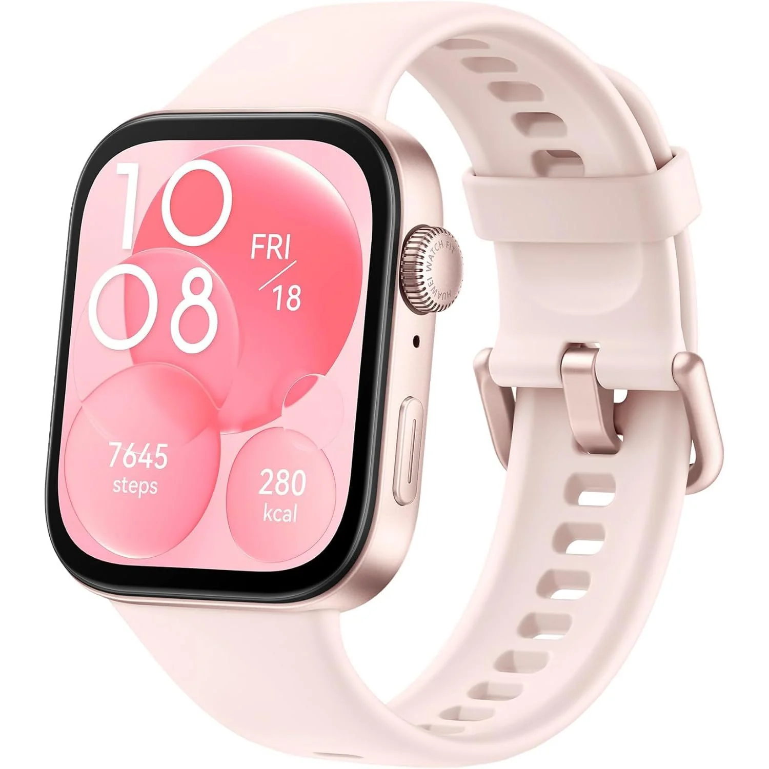 DL3 Mobilak Silicone Bracelet for Huawei Watch Fit 3/Watch Fit 4 Pro/Fit 4 Strap, Soft Silicone Sport Replacement Strap for Women/Men, Adjustable Waterproof Sports Band - Pink