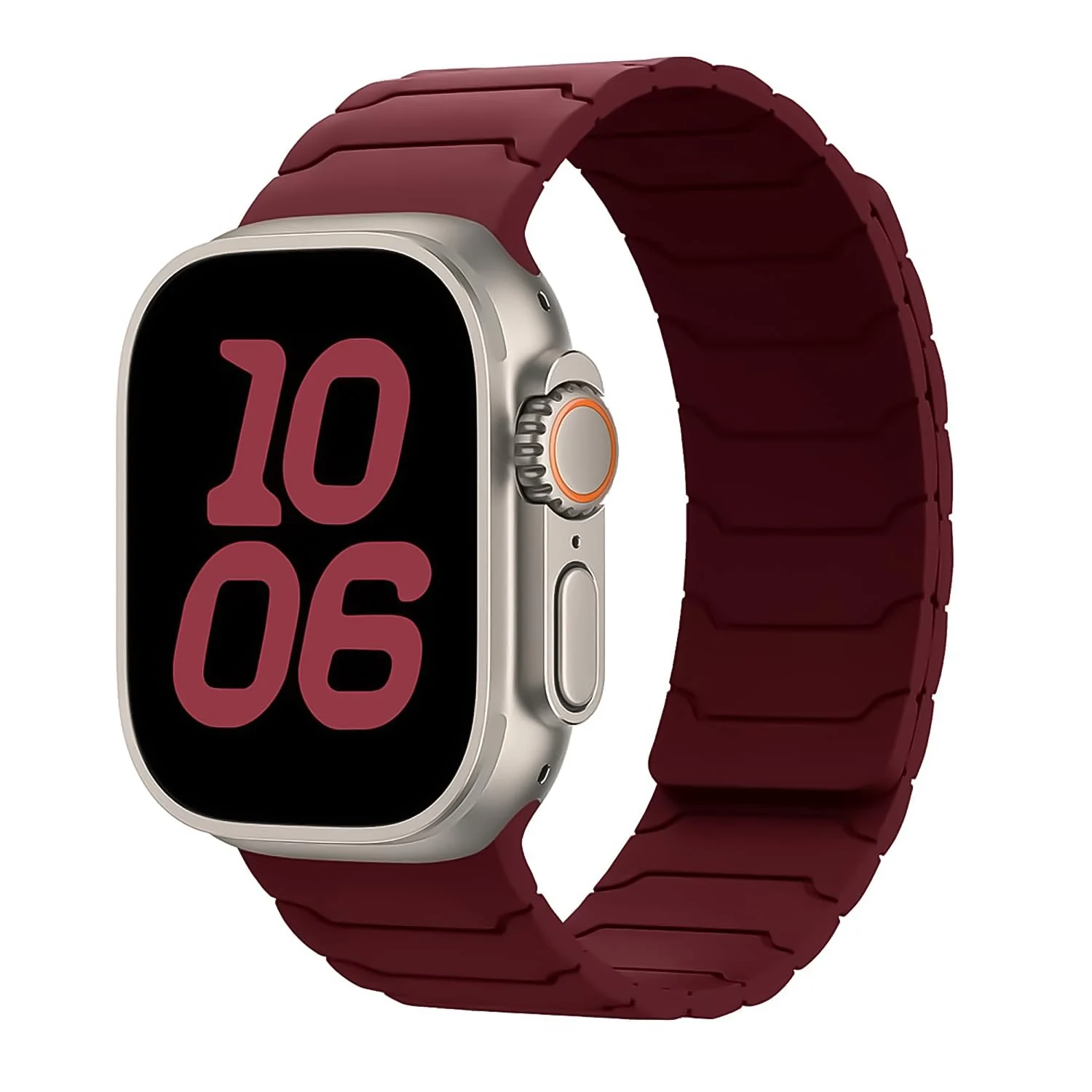 DL3 Mobilak Silicone Straps Compatible with Apple Watch Ultra Strap 49mm 46mm 45mm 44mm 42mm, Loop Band with Strong Magnetic Closure Designed for iWatch Ultra Ultra 2 Series 11 10 9 8 7 6 5 4 3 2 1 SE - Wine Red