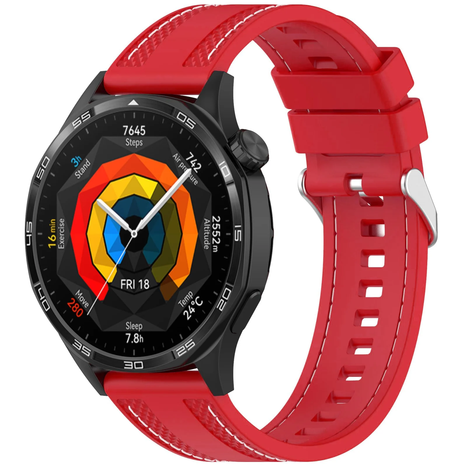 DL3 Mobilak 22mm Rubber Strap Compatible with Huawei Watch GT 6 46mm/GT 6 Pro/GT5 46mm/GT 5 Pro/GT4 46mm/GT 3 Pro, Soft Durable Bracelet Nylon Silicone Replacement Band for Huawei Watch 4 Pro/Watch 3 - Red