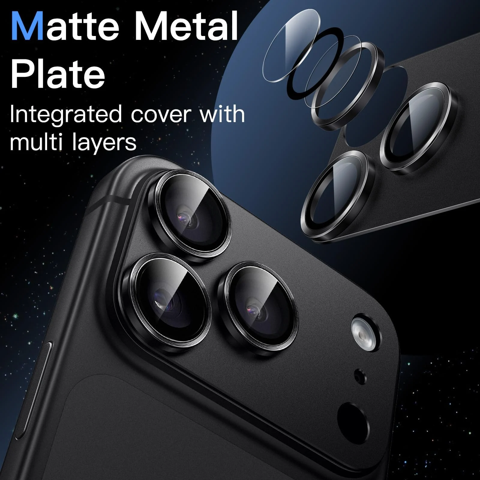 DL3 MOBILAK Full Camera Lens Protector for Apple iPhone 18 Pro Max - Black