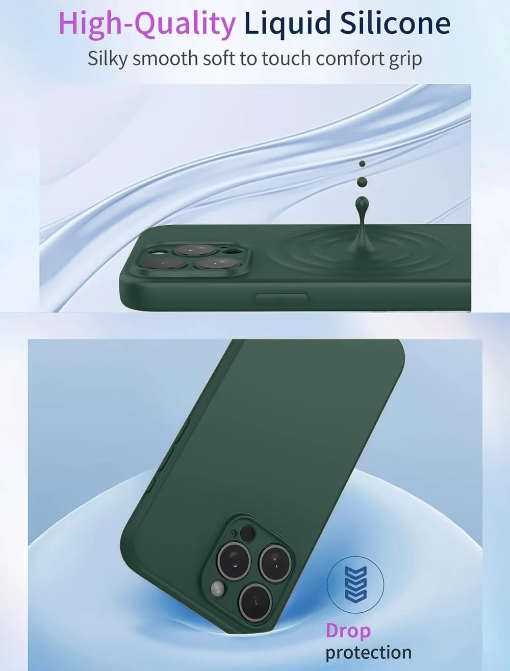 DL3 Mobilak Liquid Silicone Case for realme C65, Shock-absorbing protection, Scratch-resistant surface, Soft microfiber lining - Green