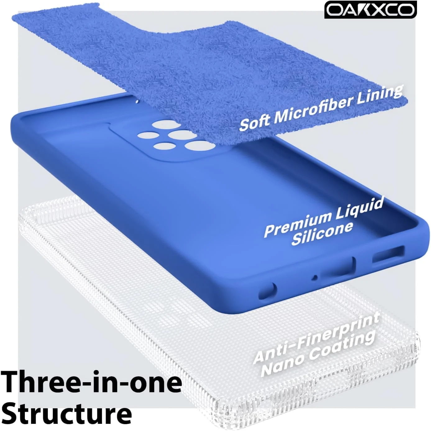 DL3 Mobilak Soft Silicone Protective Case for Samsung Galaxy A72 with Microfiber Lining and Shockproof Design - Light Blue