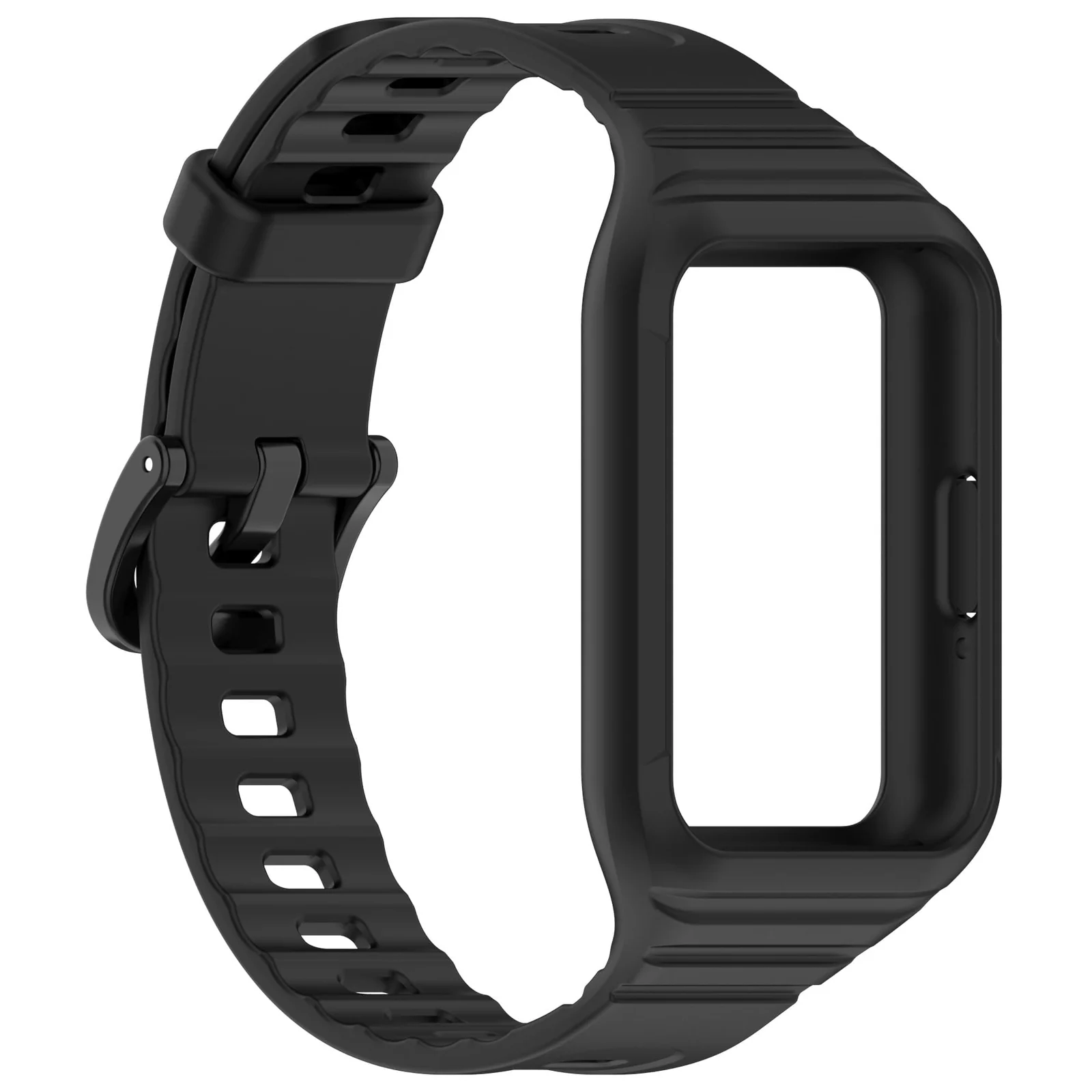 DL3 Mobilak Strap Compatible with Samsung Galaxy Fit 3 SM-R390, Silicone Sport Band Replacement Watchband with Bumper Case for Samsung Galaxy Fit 3, Adjustable Wristband - Black
