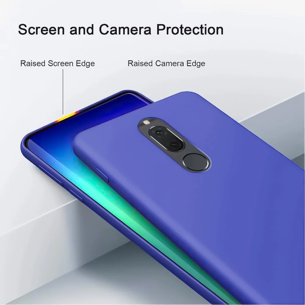 DL3 Mobilak Huawei Mate 10 Lite Case, Soft Flexible Silicone Gel Rubber Bumper Cover, Full Body Shockproof Protective Phone Case - Light Blue
