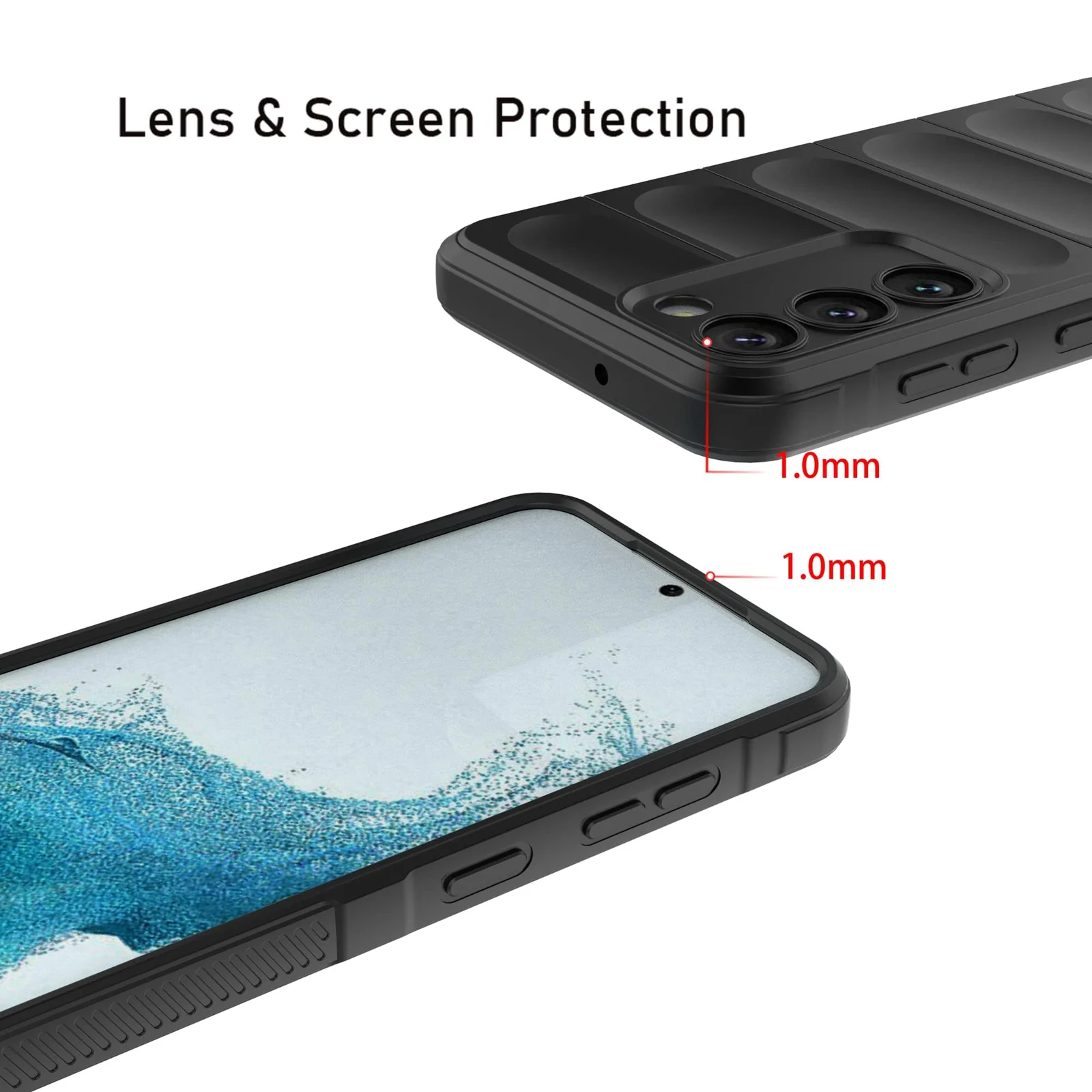 DL3 Mobilak Silicone Case for Samsung Galaxy S23+ Plus Heavy Duty Protective [Slim Fit] Shockproof Soft Flexible Protective Design Shock-Absorption TPU Cover With Camera Protection - Black