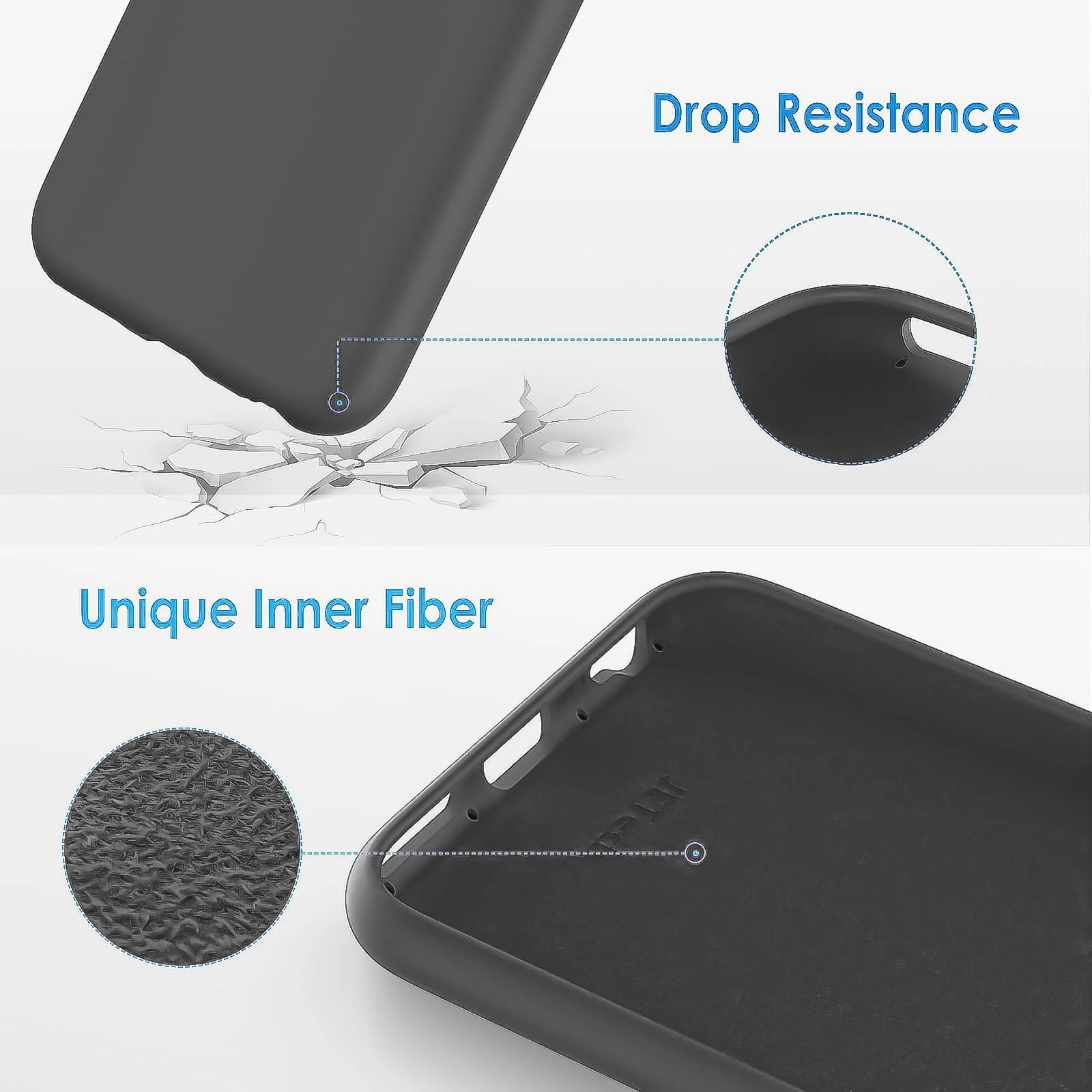 DL3 Mobilak Liquid Silicone Protective Case for iPhone 6 Plus / 6S Plus with Camera Protection and Microfiber Lining - A Dark Gray