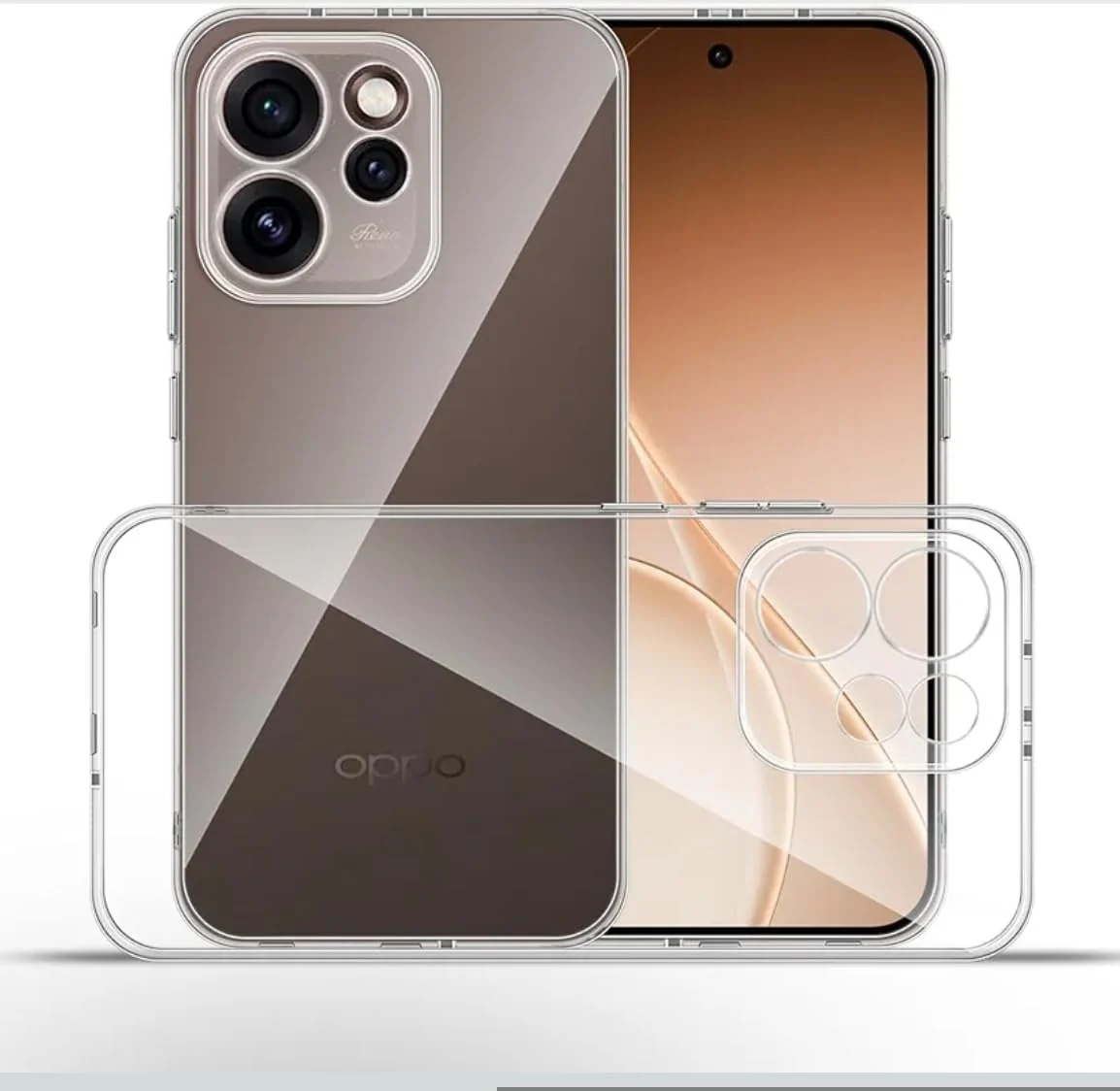 Mobigon Case Compatible with OPPO reno 15 pro, Case Crystal Soft TPU Gel Case Flexible Silicone Anti-Scratch Camera Protection TPU Cover - Clear