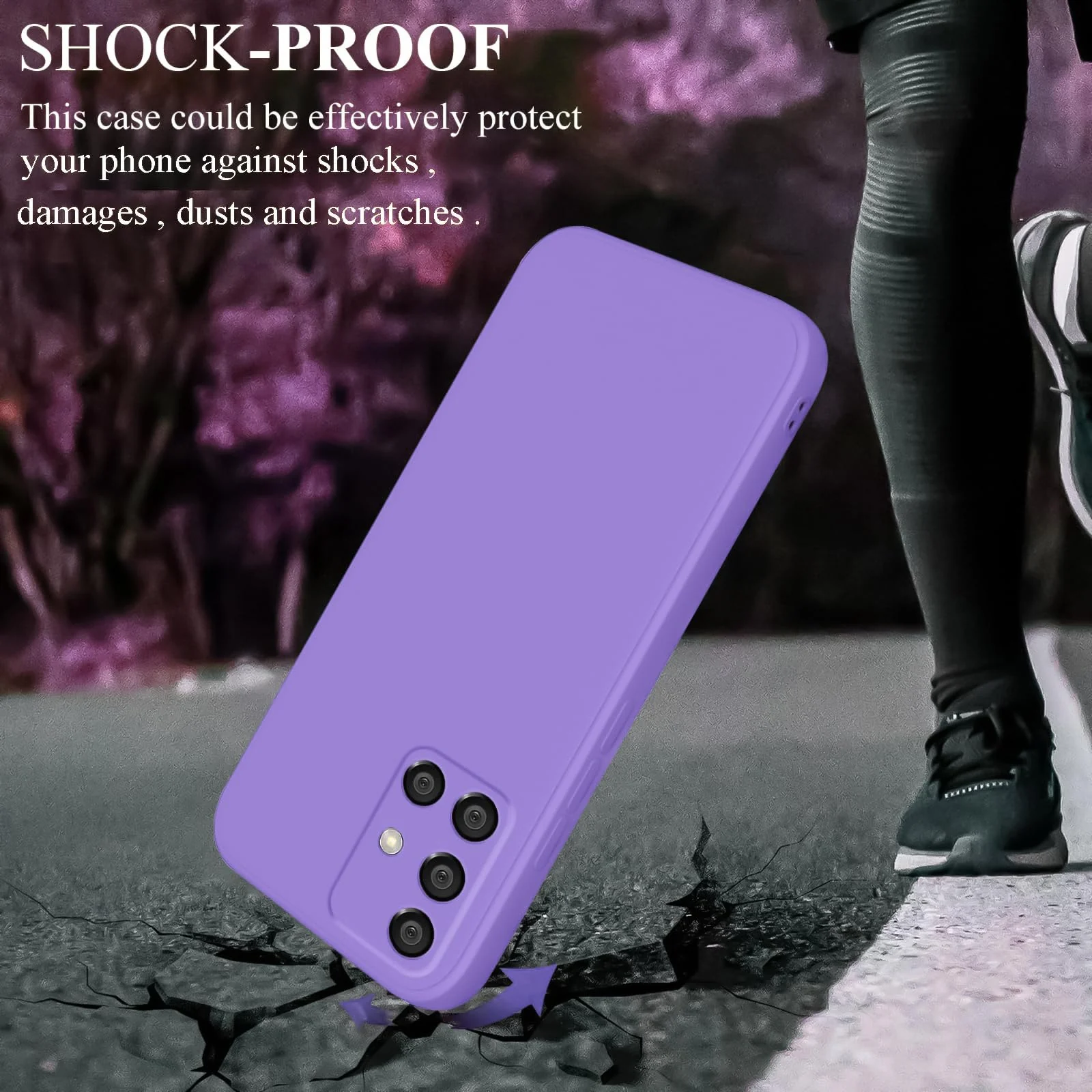 DL3 Mobilak Soft Silicone Protective Case for Samsung Galaxy A51 with Microfiber Lining and Shockproof Design - Light Purple