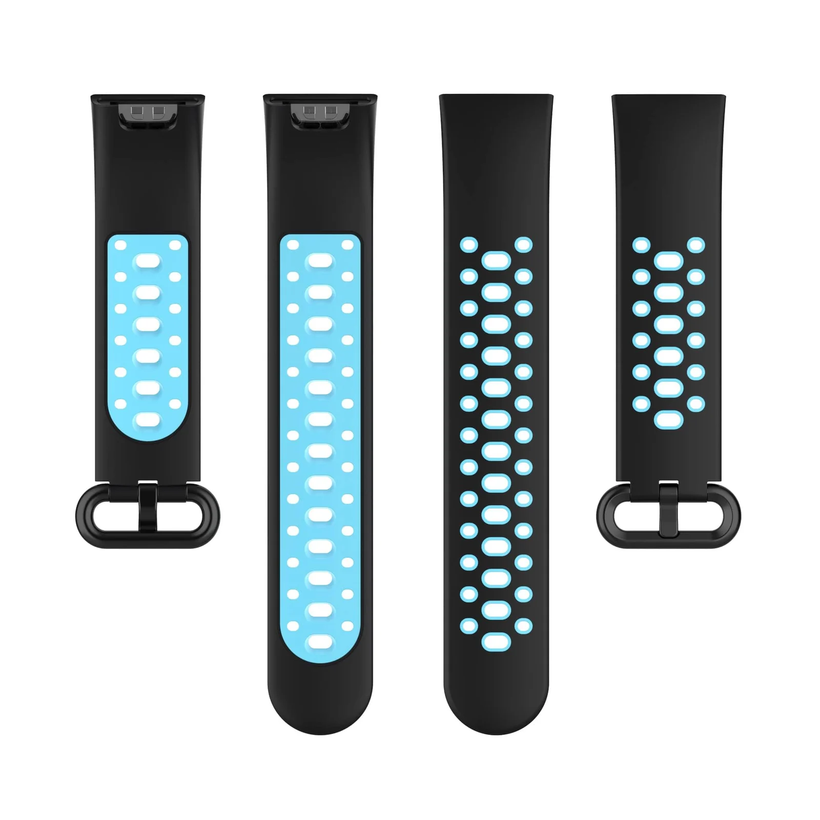 DL3 MOBILAK Strap Compatible with Xiaomi Redmi Watch 2 Lite/Poco Watch/Redmi Watch 2 / Horloge 2 Soft Replacement Sport Silicone Strap - Black Blue
