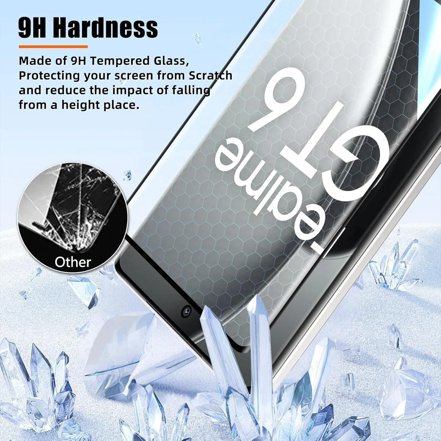 DL3 Mobilak Screen Protector for realme GT 6/realme GT 6T, Tempered Glass Screen Saver Premium HD Protective, Scratch Resistant, NO-Bubble, 9H Hardness, Full Coverage Film - Clear