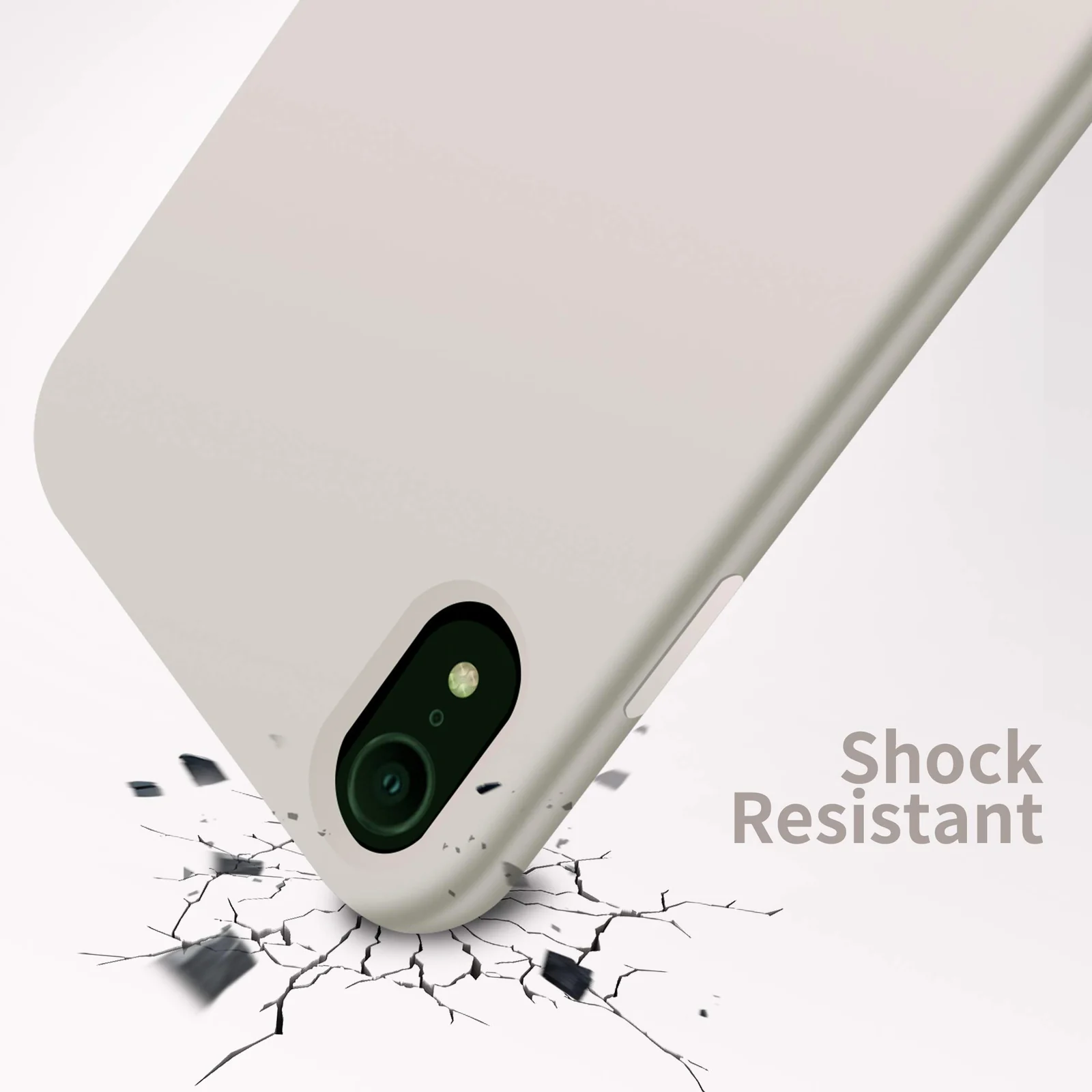 DL3 Mobilak Liquid Silicone Protective Case with Soft Microfiber Lining for iPhone XR - Stone
