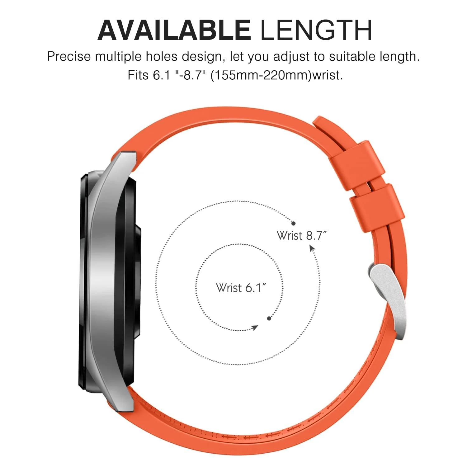 DL3 Mobilak Strap Silicone Band 22MM For Samsung galaxy watch 3 45mm /watch 46mm/Gear S3/Huawei watch GT3 46MM/GT2E/GT 46mm/GT2 Pro/GT2 46MM/honor Magic Watch2 46mm/Amazfit GTR4/GTR3/2/2e - Orange