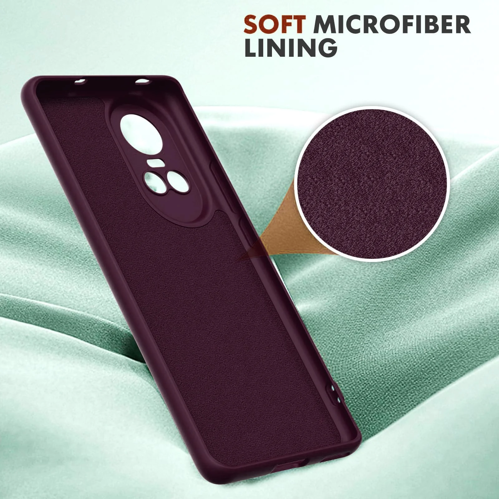 DL3 Mobilak Liquid Silicone Case for OPPO Reno 10, Shock-absorbing protection, Scratch-resistant surface, Soft microfiber lining - Wine Red