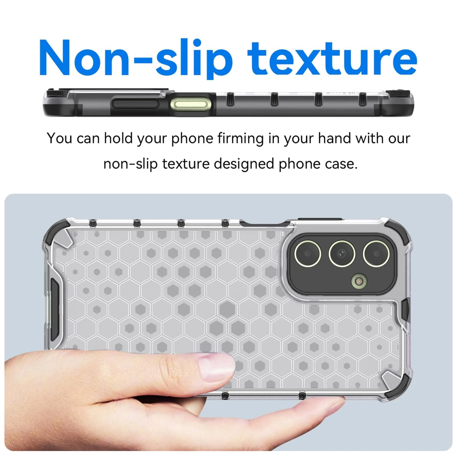 DL3 Mobilak Case For Samsung Galaxy A25 5G, [Honeycomb Design] Drop Protection, Ultra Thin TPU + PC Transparent Silicone Protective Case, Shockproof Cover - Clear