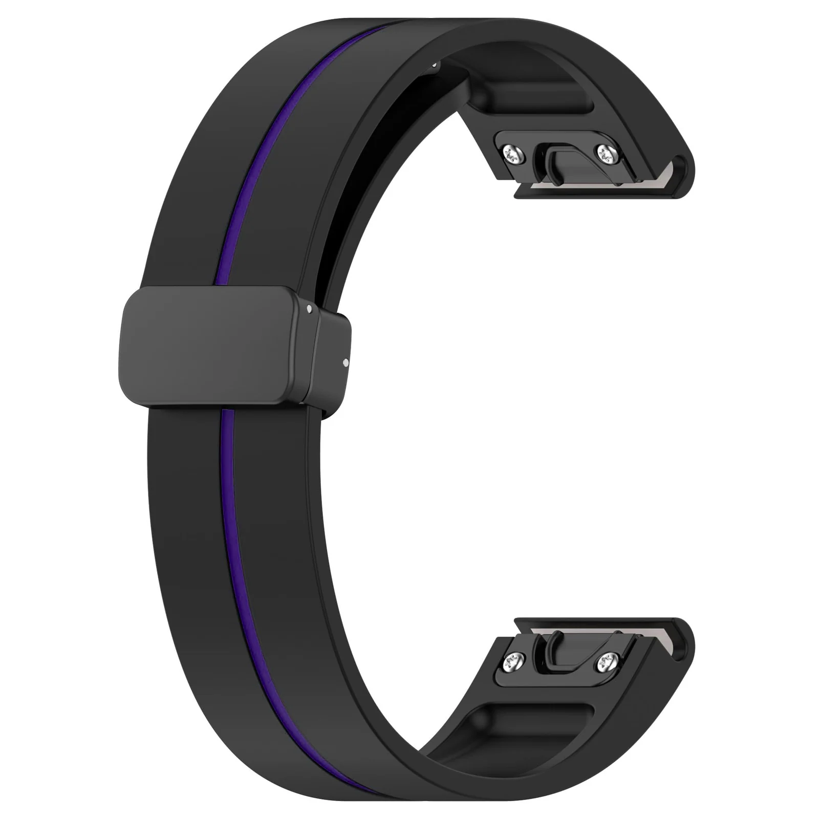 DL3 Mobilak Strap Silicone Magnetic Buckle 20MM For Samsung Gear Sport/Watch 6/5/4/5 Pro 45mm/S2 classic/active 2 40mm 44mm/Amazfit GTS 2/2e/GTS 3/3 Pro/GTS 4/GTS 2 Mini/3 Mini/4 Mini/Bip 3/Bip 3 Pro - Black Purple