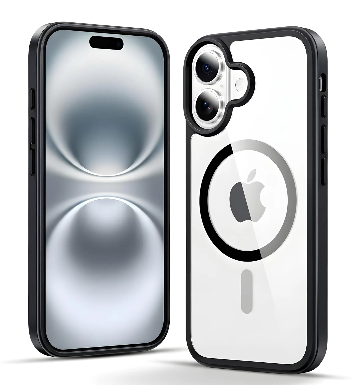 DL3 Mobilak Translucent Matte Case for iPhone 16 6.1-Inch Compatible with, Compatible with MagSafe accessories, Shock-absorbing protection, Scratch-resistant surface - Black