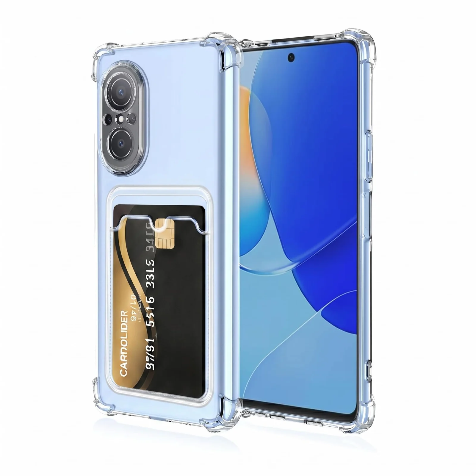 DL3 Mobilak Clear TPU Card Holder Case for Huawei Nova 9 SE / Honor 50 SE with Camera Protection and Shockproof Design - Clear