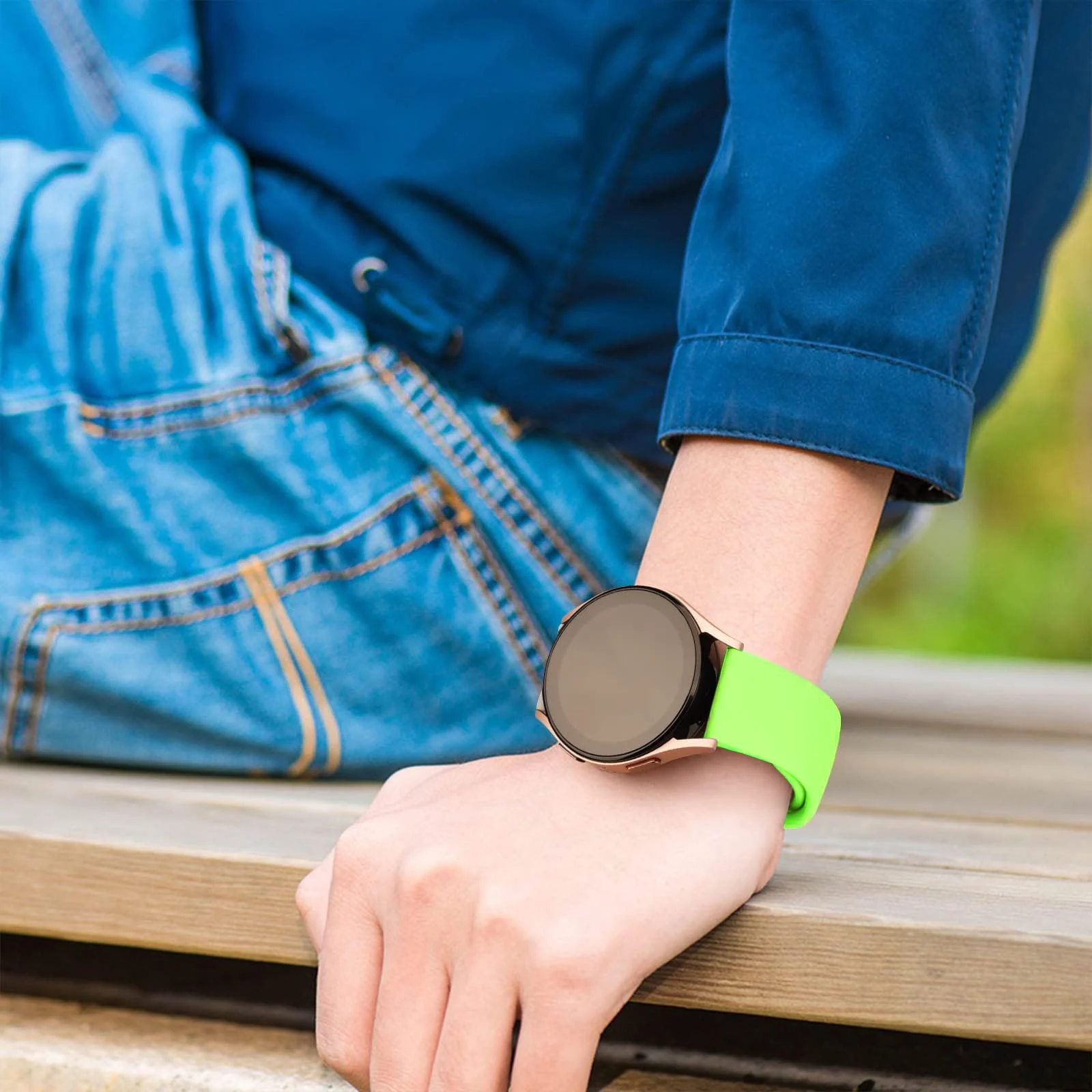 DL3 Mobilak Straps Compatible with Xiaomi Redmi Watch 5 Active/Redmi Watch 5 Lite Bracelets for Men Women, 22mm Soft Silicone Strap, Waterproof Adjustable Band Sports Replacement - Neon Green
