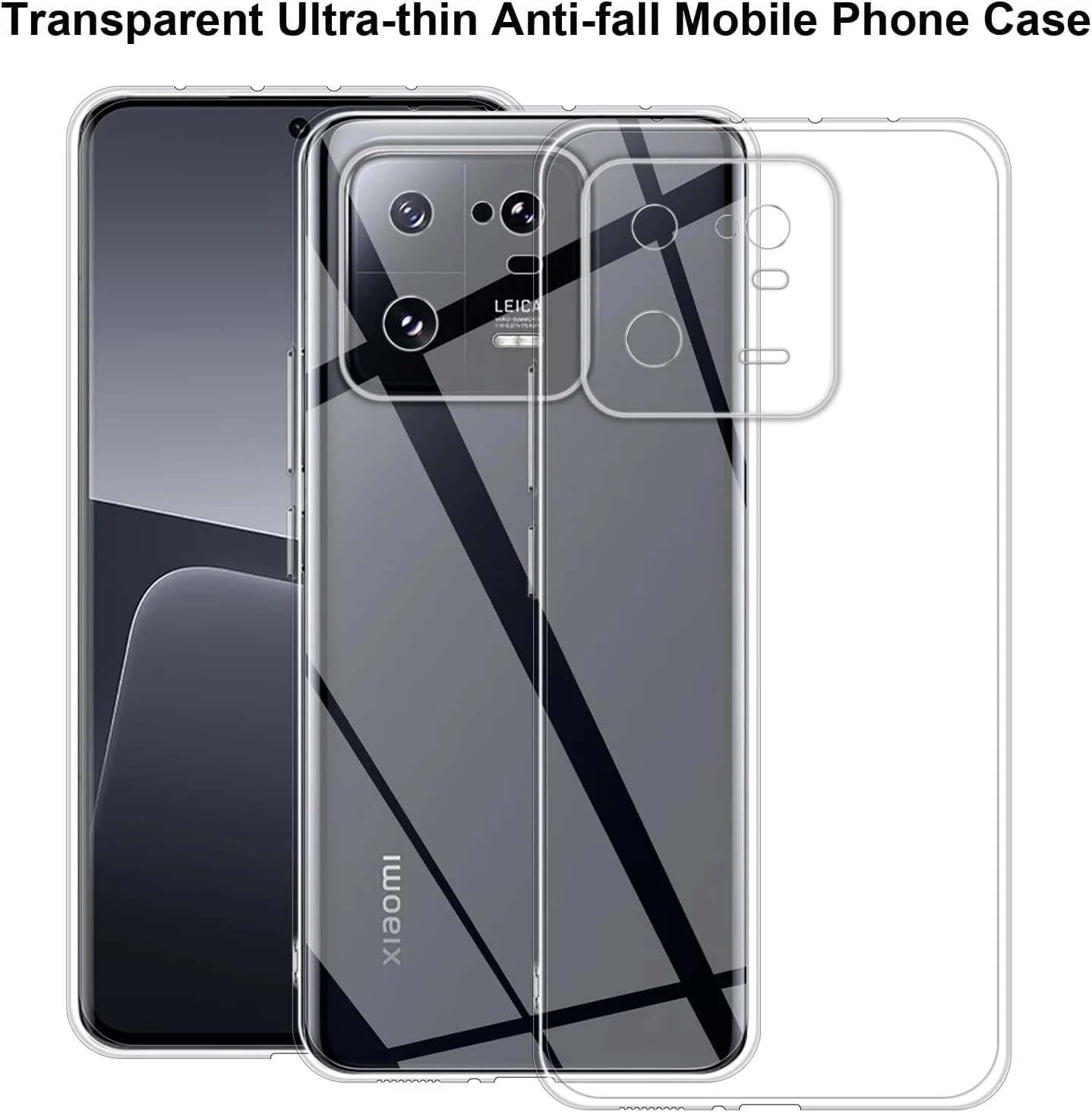 DL3 Mobilak Case Compatible with Xiaomi 13 Case Crystal Soft TPU Gel Case Flexible Silicone Anti-Scratch Camera Protection TPU Cover - Clear