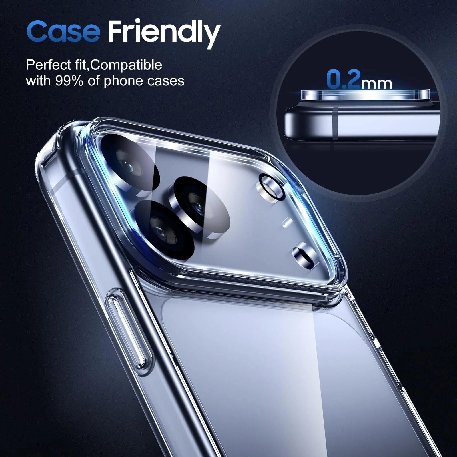 DL3 Mobilak Camera Lens Protector for iPhone 17 Pro Max 6.9-Inch, 9H Tempered Glass, Anti-Scratch, Case Friendly, Does Not Affect Night Shots, HD - Transparent