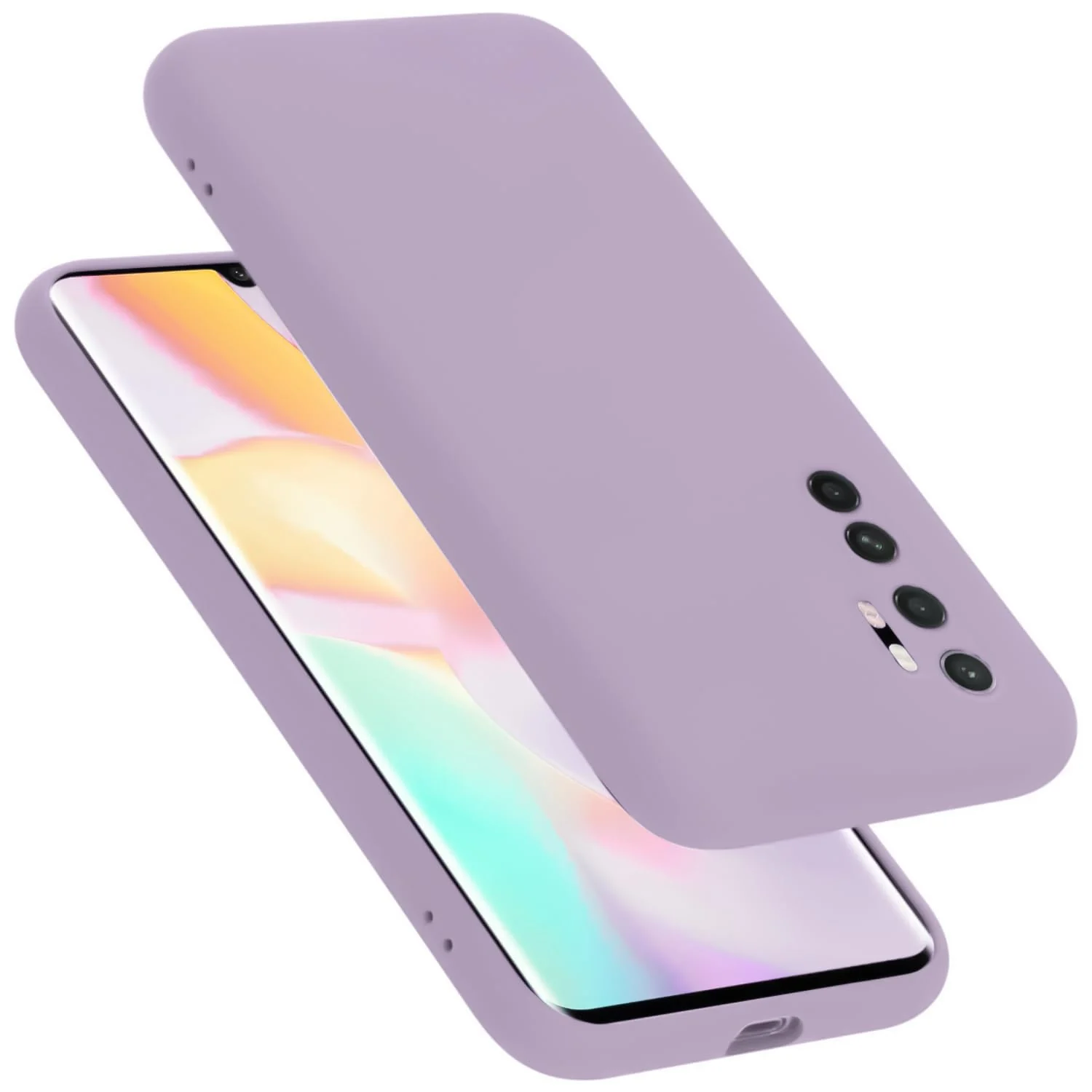 DL3 Mobilak Silicone Protective Case for Xiaomi Mi Note 10 Lite, Shock-absorbing protection, Scratch-resistant surface, Soft microfiber lining - Lavender