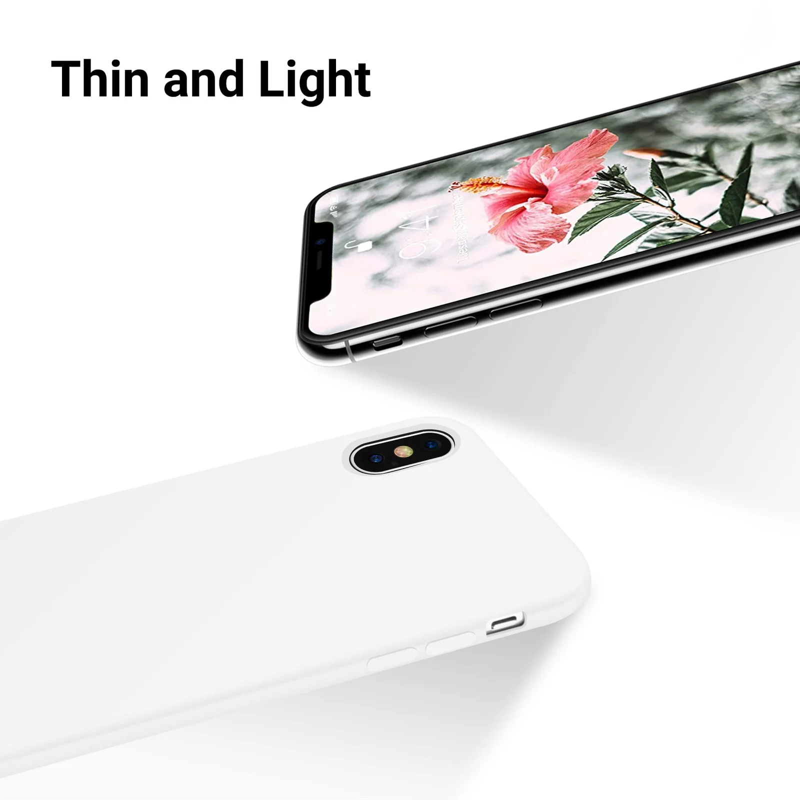 DL3 Mobilak Liquid Silicone Protective Case with Soft Microfiber Lining for iPhone X / iPhone XS - White