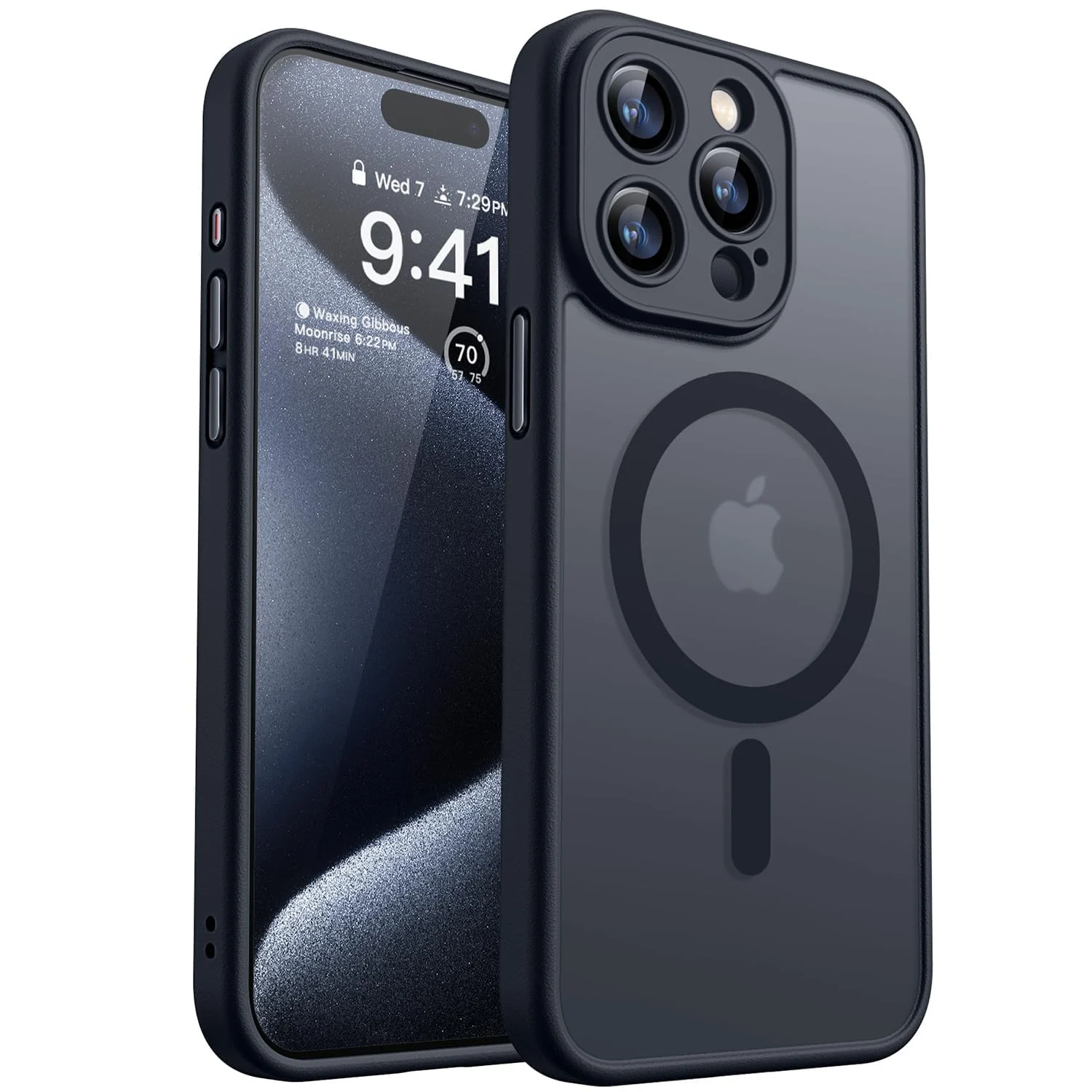 DL3 Mobilak Translucent Matte Case for iPhone 11 Pro Max, Compatible with MagSafe accessories, Supports wireless charging, Camera protection - Black