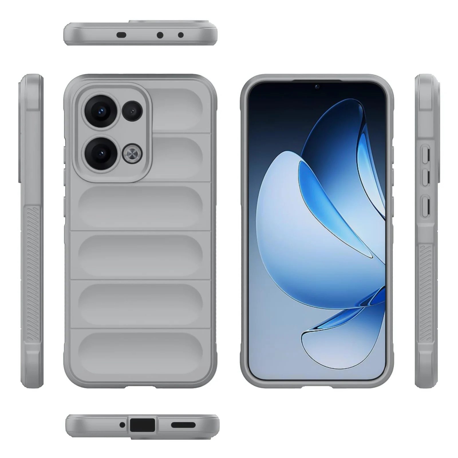 DL3 Mobilak Flexible Silicone and TPU Protective Case with Camera Protection for OPPO Reno 13 5G - Gray