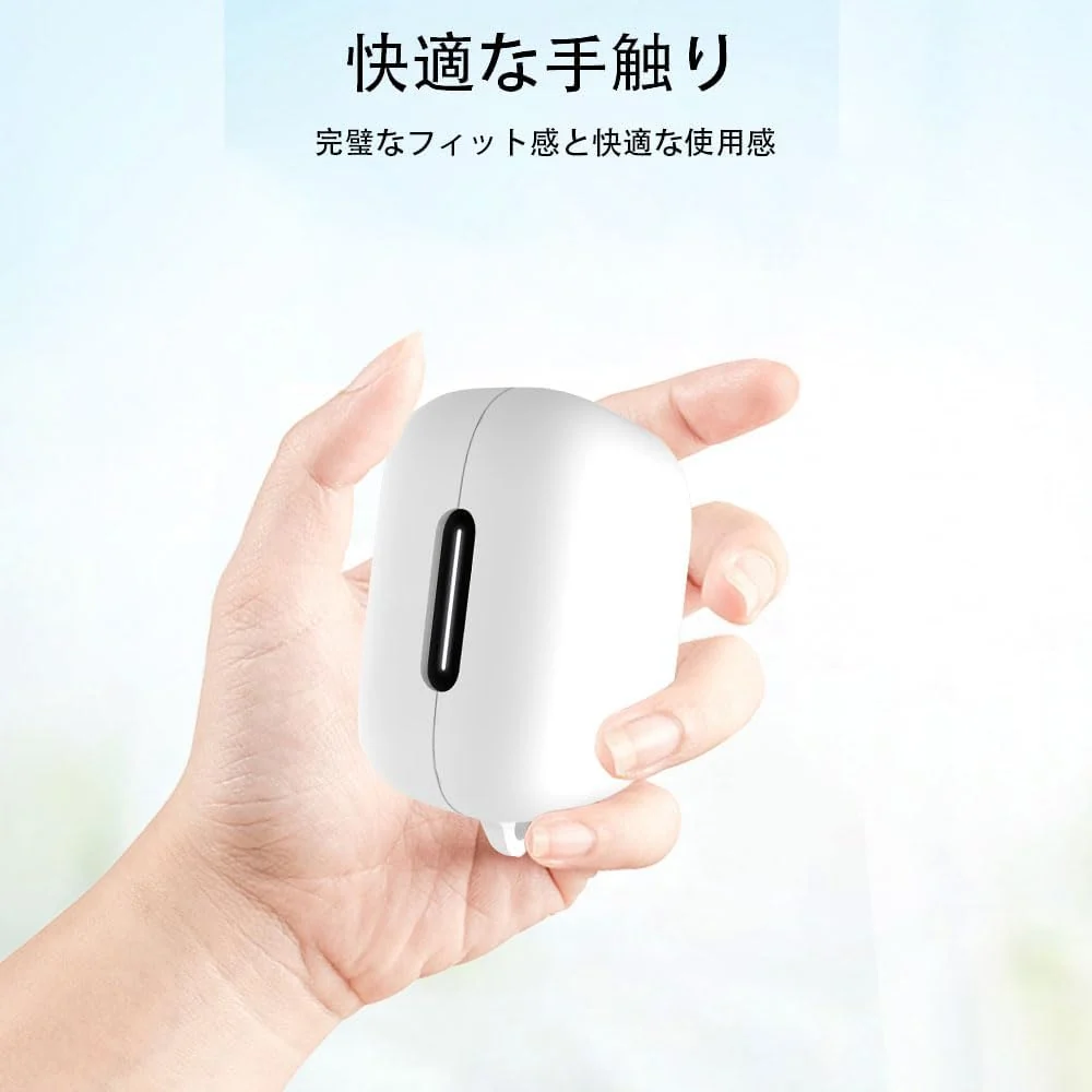 DL3 Mobilak Compatible with Anker Soundcore R50i NC/Anker P30i Case Cover, Soft Silicone Shockproof Protective Case Wireless Earbuds with Carabiner, Front LED Visible - White